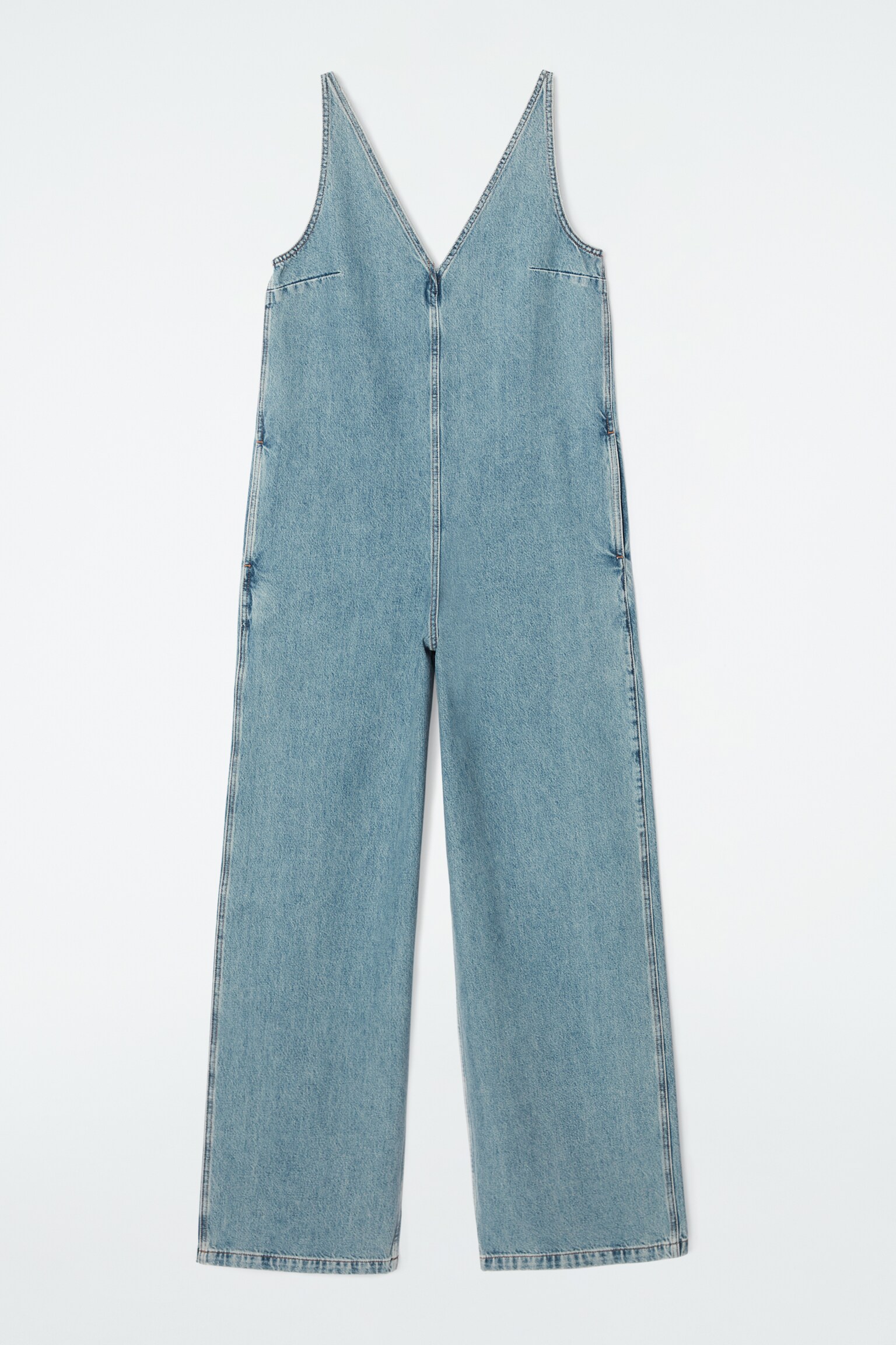JUMPSUIT AUS DENIM MIT V-AUSSCHNITT - HELLBLAU