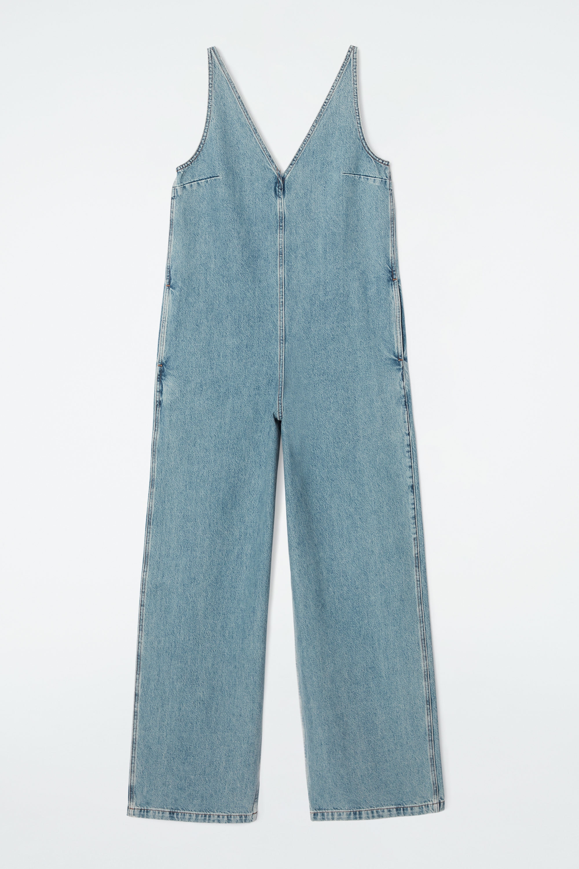 V-NECK DENIM JUMPSUIT - LIGHT BLUE | COS
