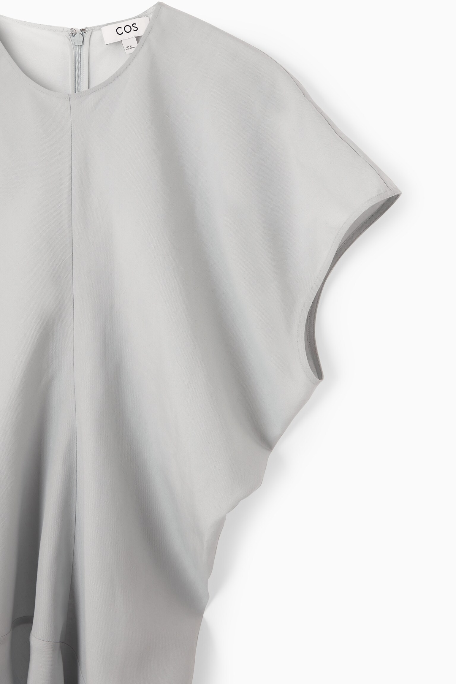 ROBE LONGUE COUTURES EN SPIRALE - BLEU CIEL/NOIR - 2