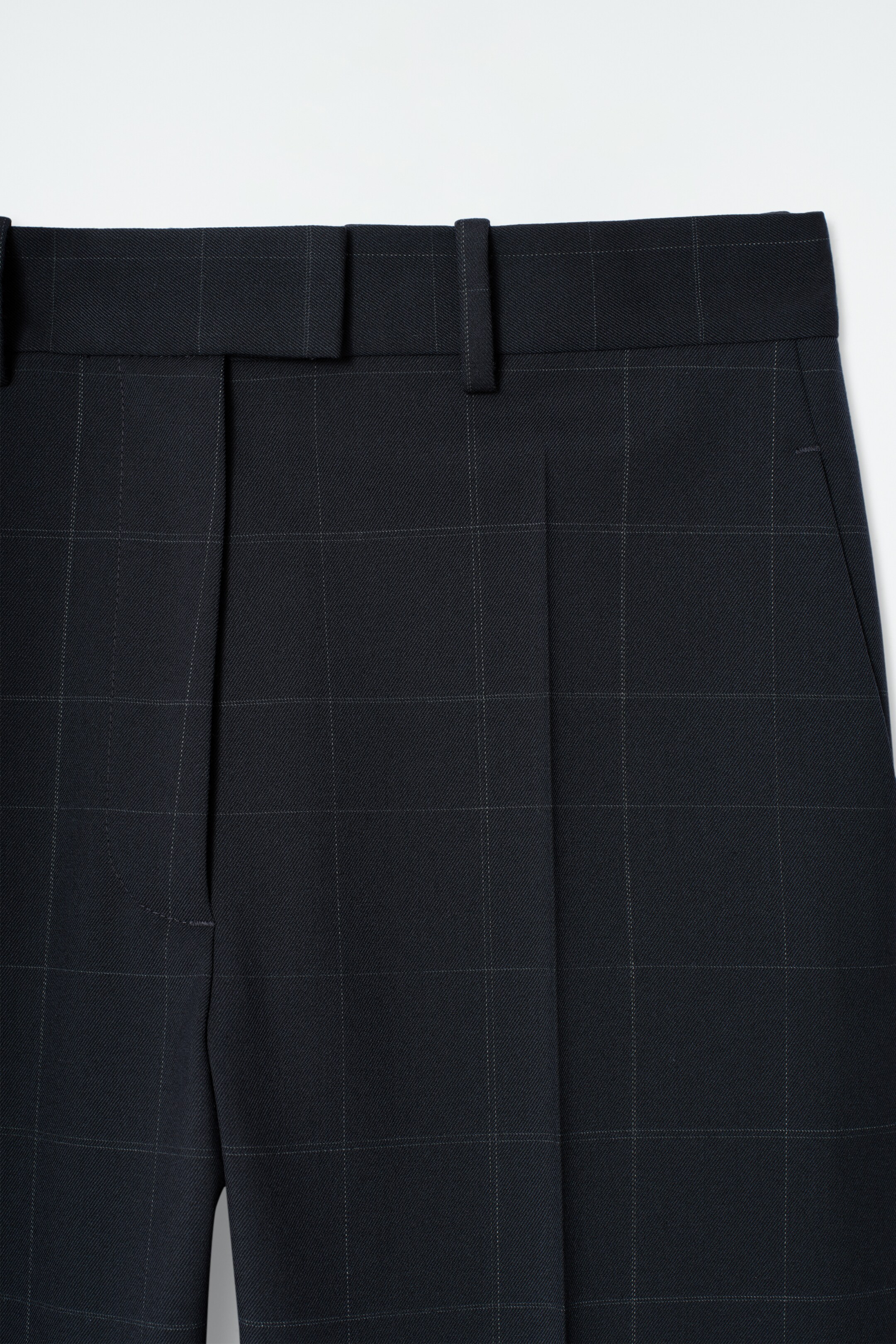Grotere afbeelding bekijken: WINDOWPANE-CHECK RECHTE BROEK - MARINE / GERUIT - DAMES | H&M BE 6