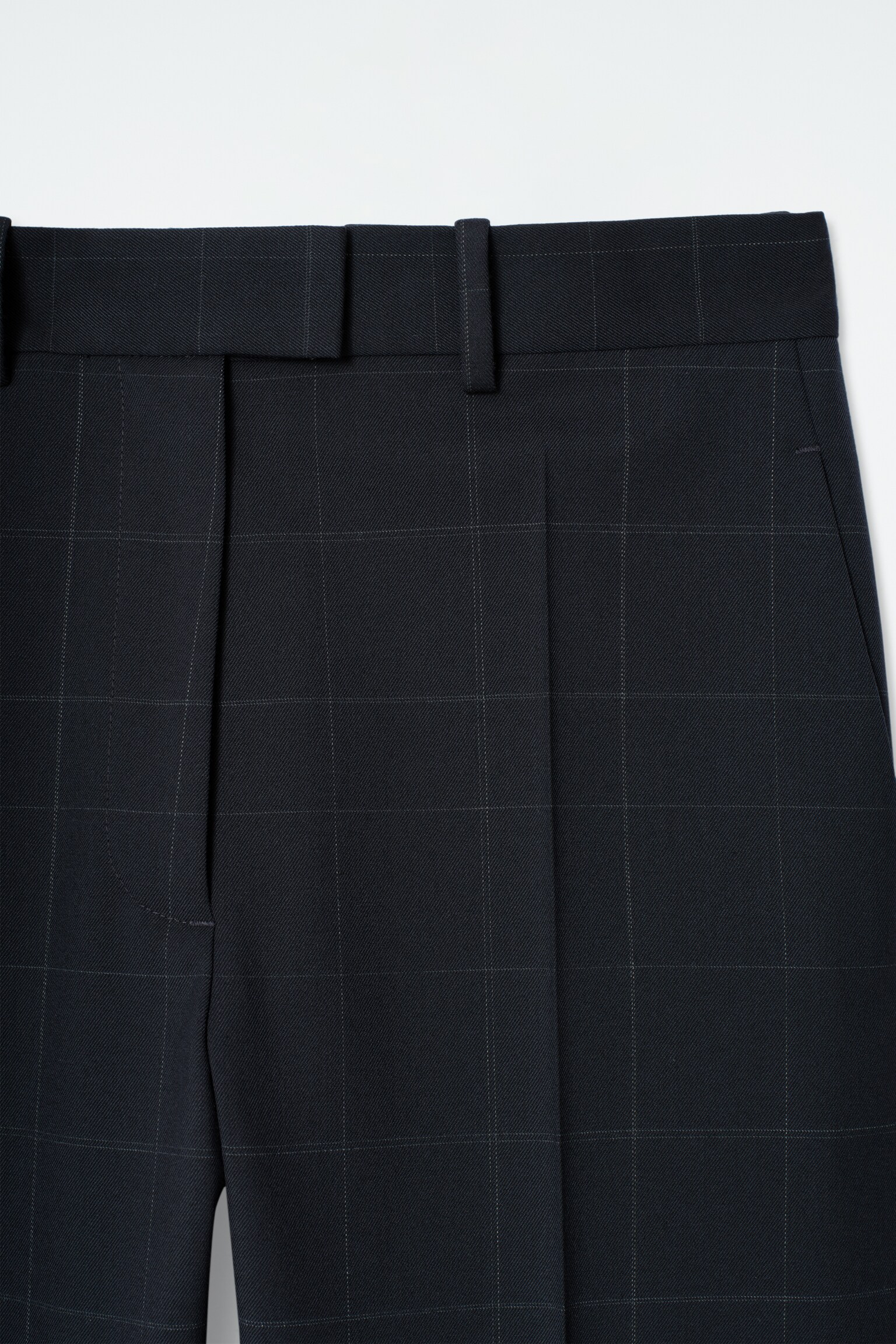 WINDOWPANE-CHECK STRAIGHT-LEG TROUSERS - NAVY / CHECKED - 3