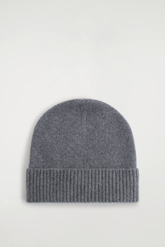 CASHMERE BEANIE - DARK GREY/BLACK - 1