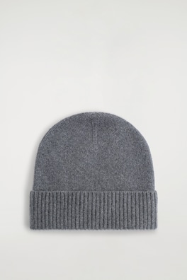 PURE CASHMERE BEANIE — DARK GREY 6