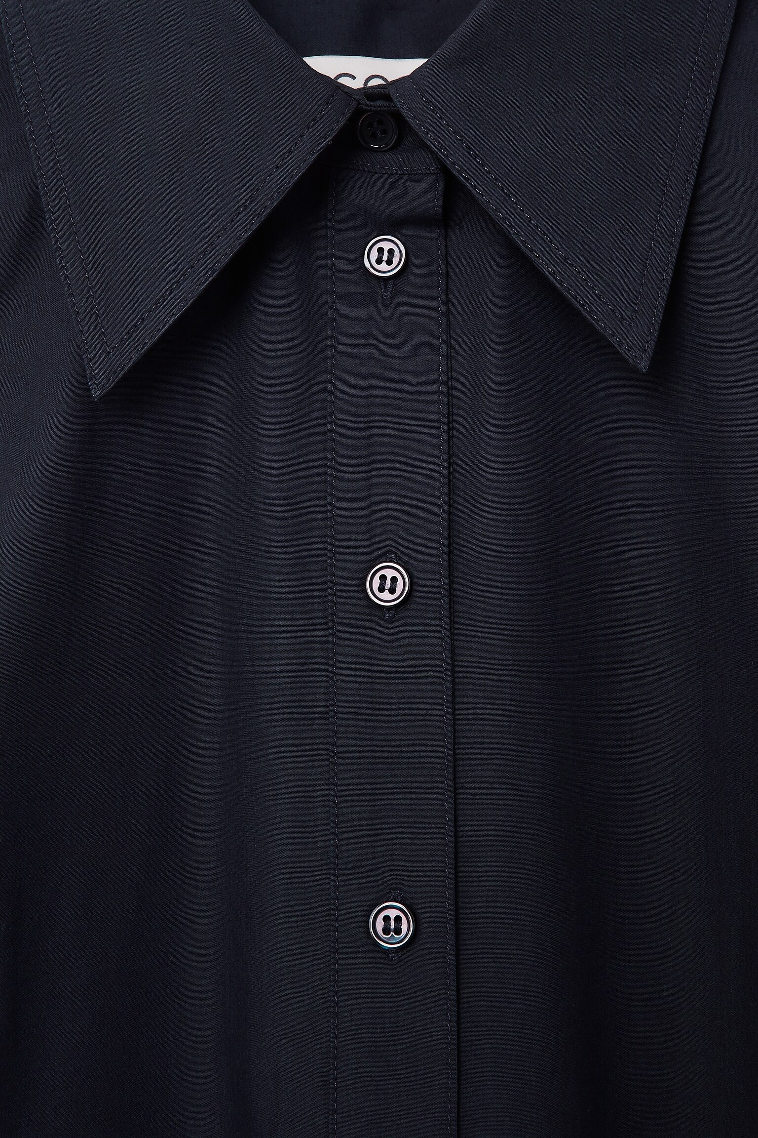 BUCKLED-CUFF SHIRT DRESS - NAVY - 3