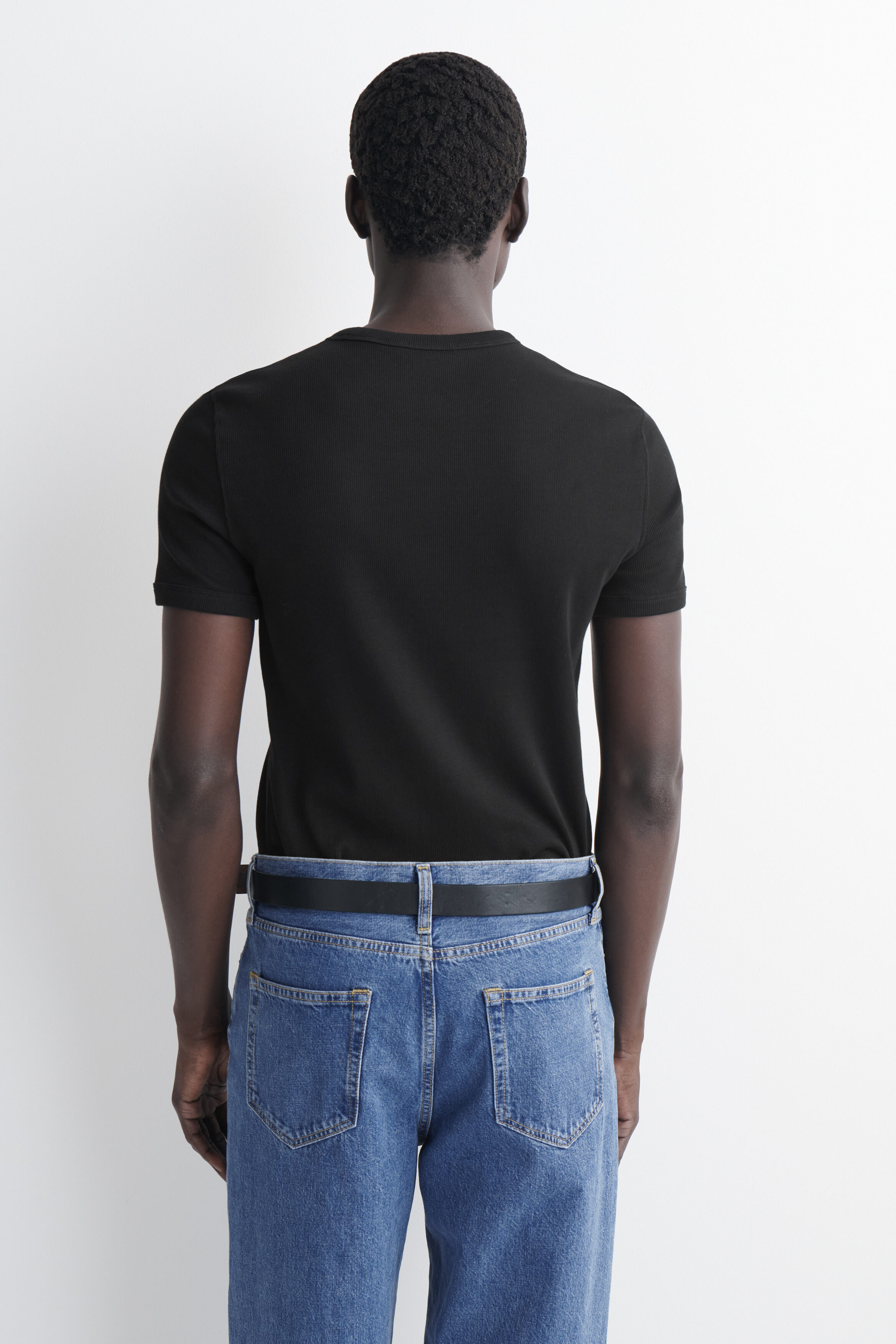 SLIM RIBBED COTTON T-SHIRT - BLACK | COS US