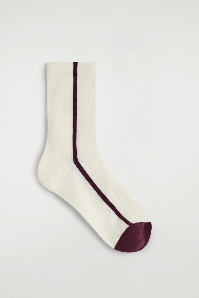 Cos Chaussettes Rayées En Coton In White