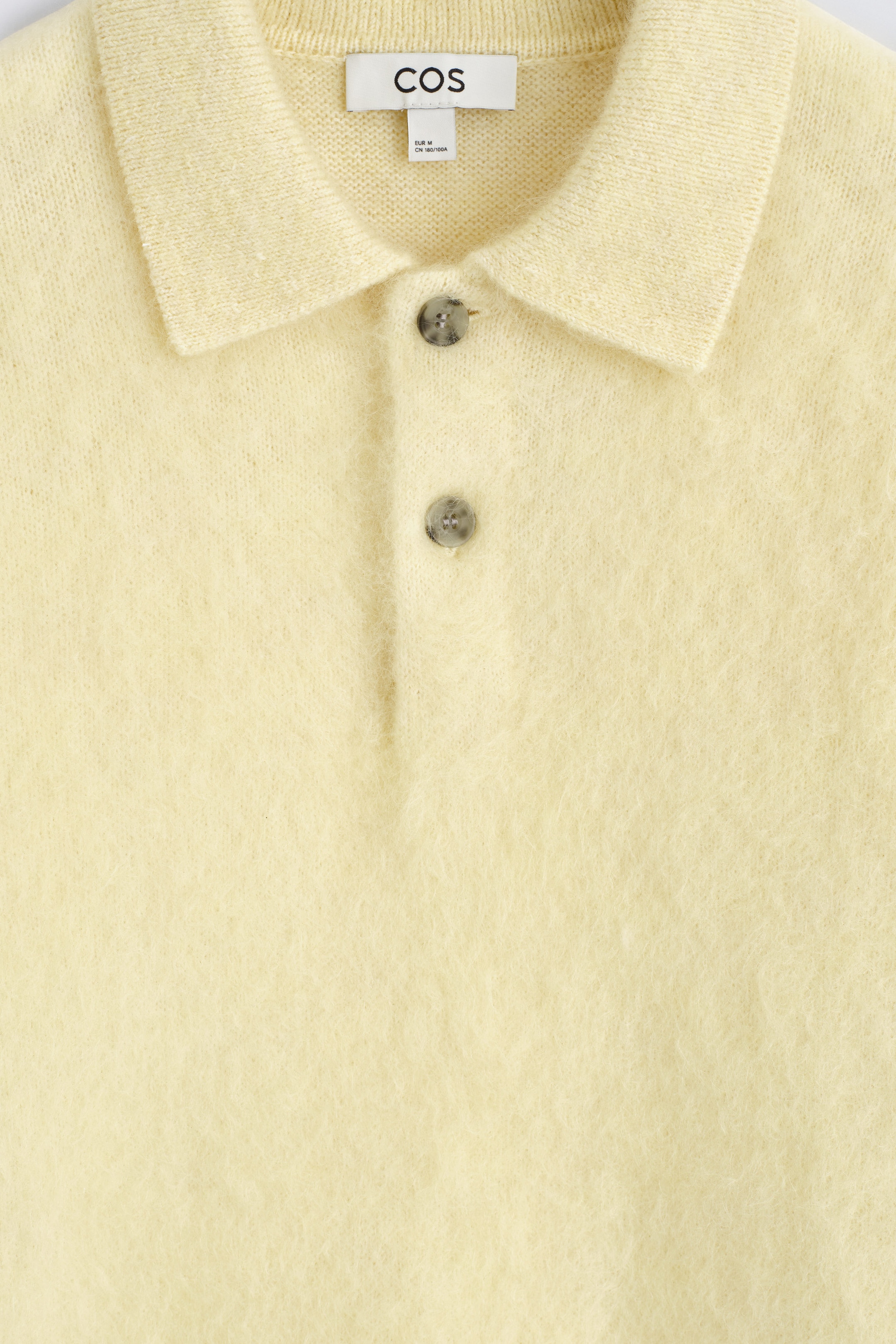 BRUSHED MOHAIR-BLEND POLO SWEATER