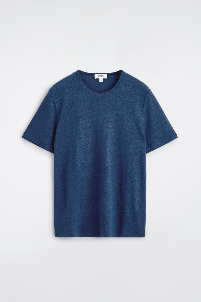 Linen-Jersey T-Shirt in Navy