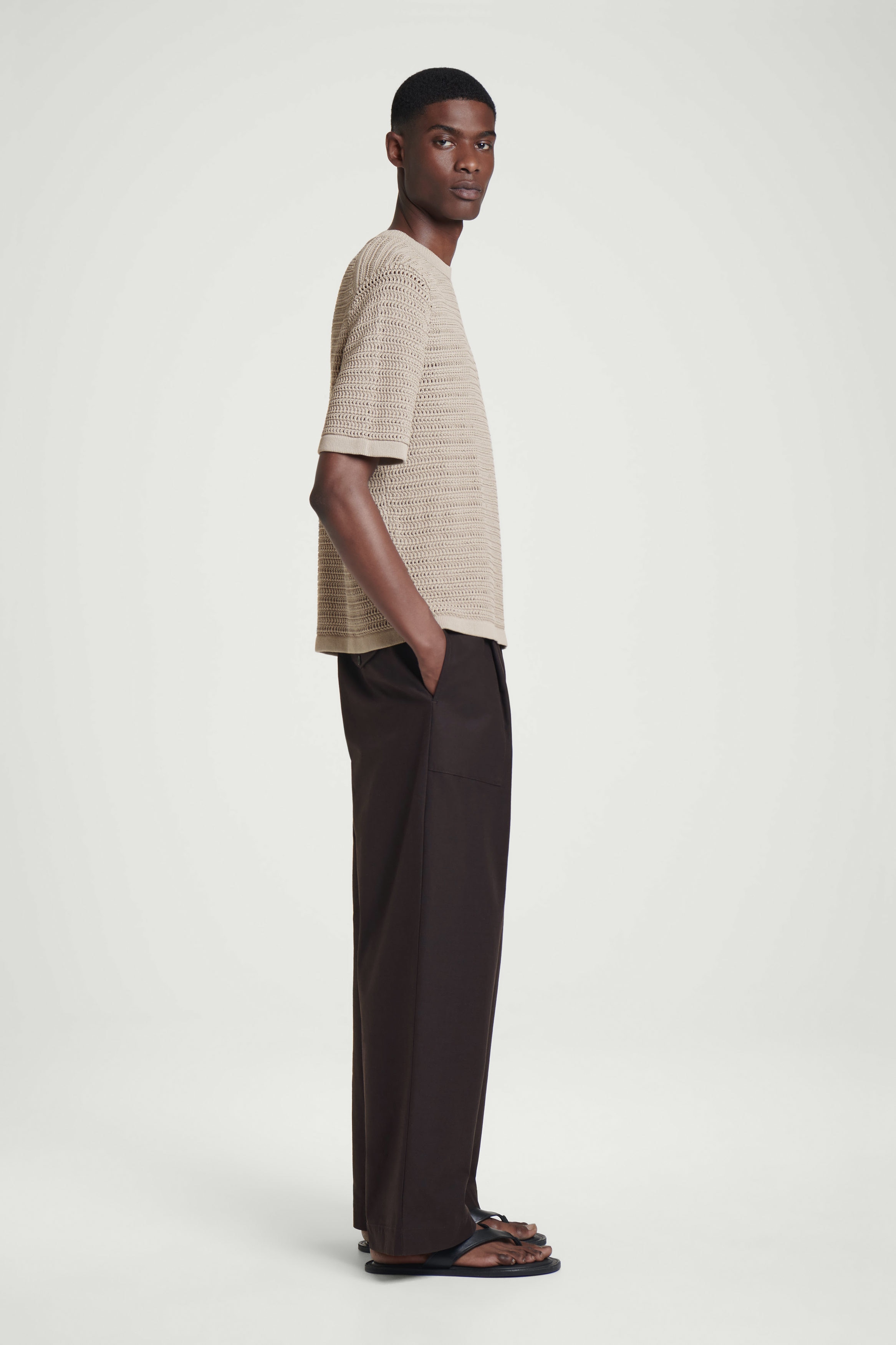 OPEN-KNIT T-SHIRT - MOLE | COS