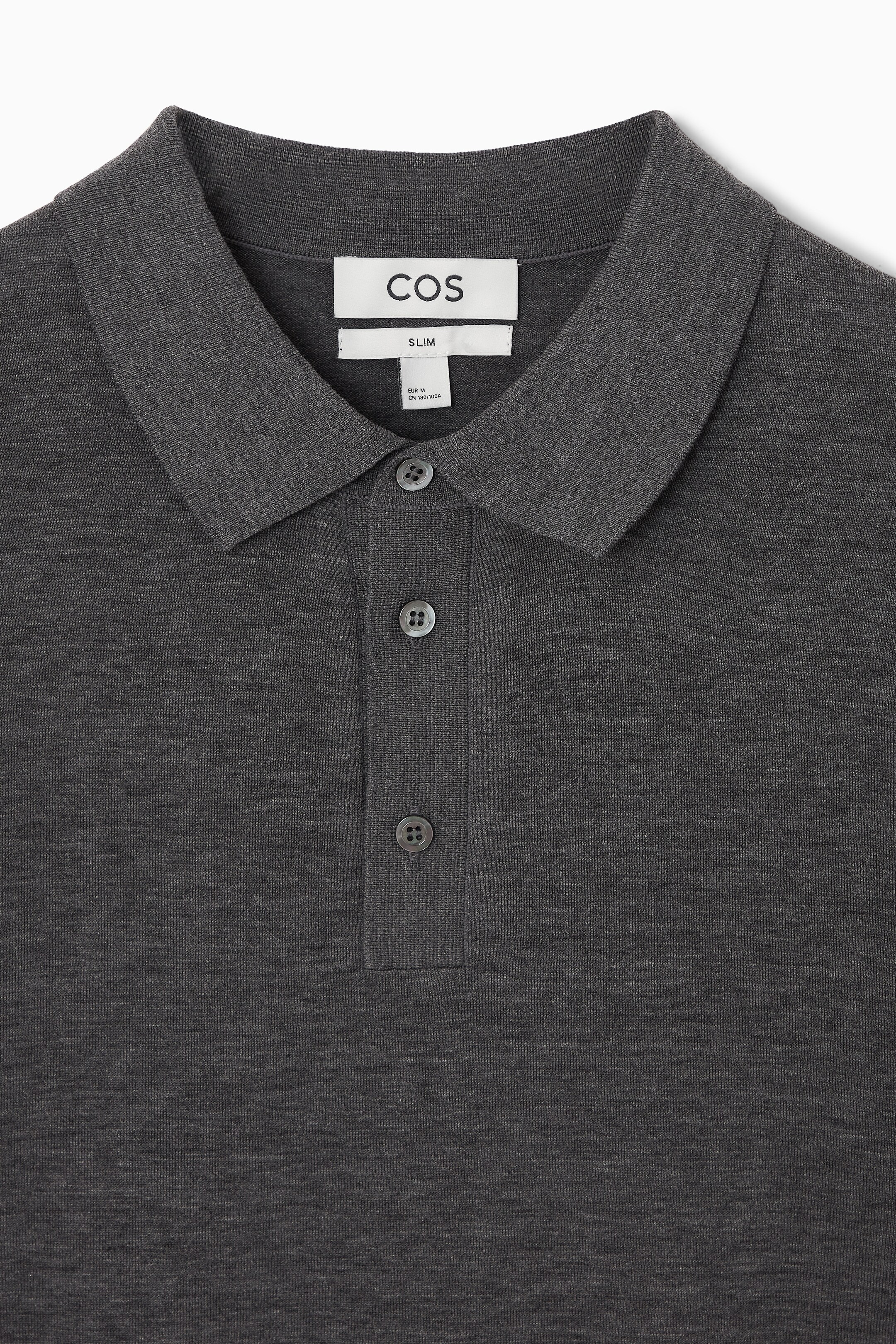 View larger image: SLIM KNITTED SILK POLO SHIRT - DARK-GREY MÉLANGE - Men | H&M GB 2