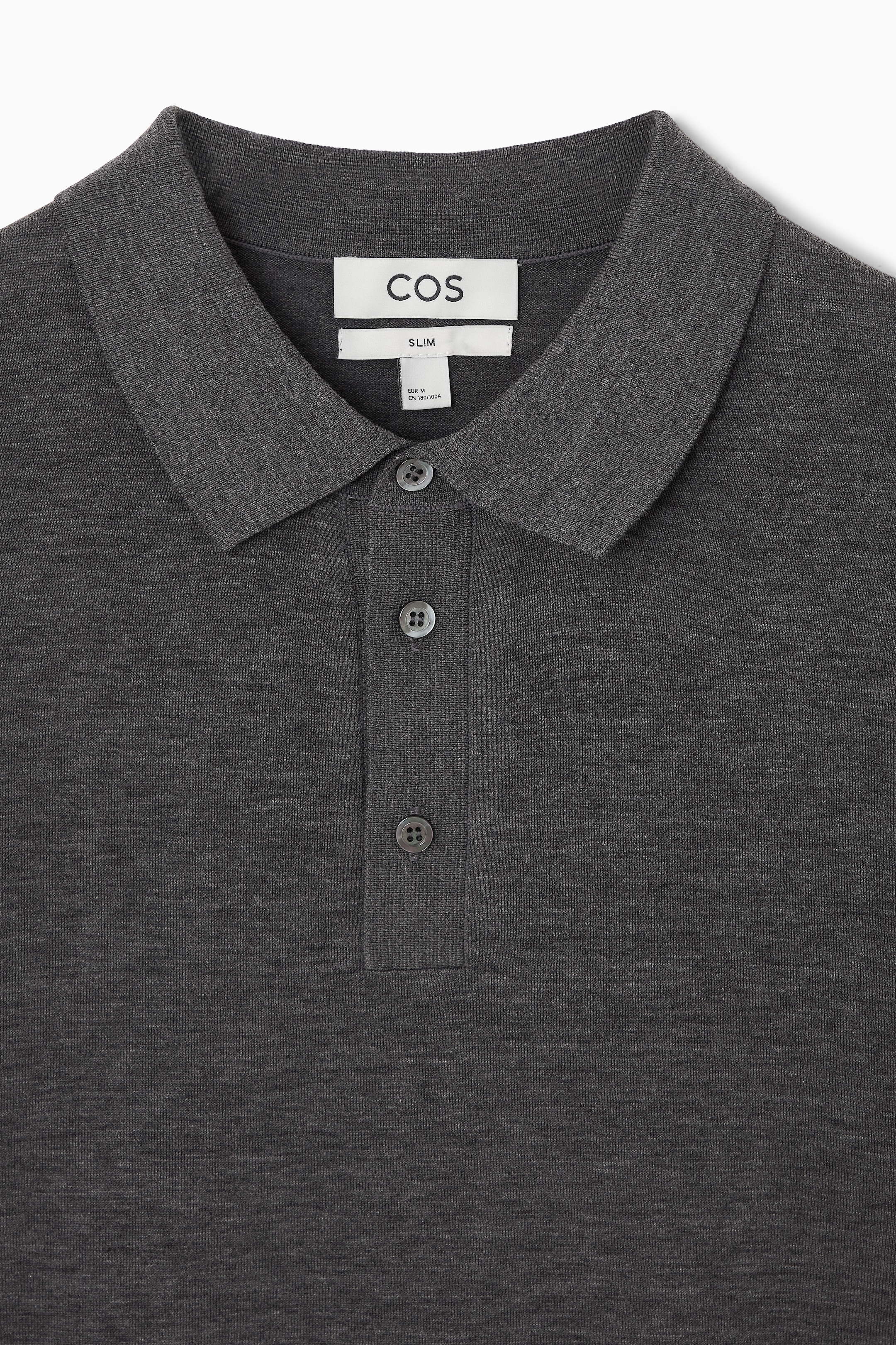 Grösseres Bild ansehen: SCHMAL GESCHNITTENES POLOSHIRT AUS SEIDENSTRICK - DUNKELGRAU MELIERT - HERREN | H&M CH 2