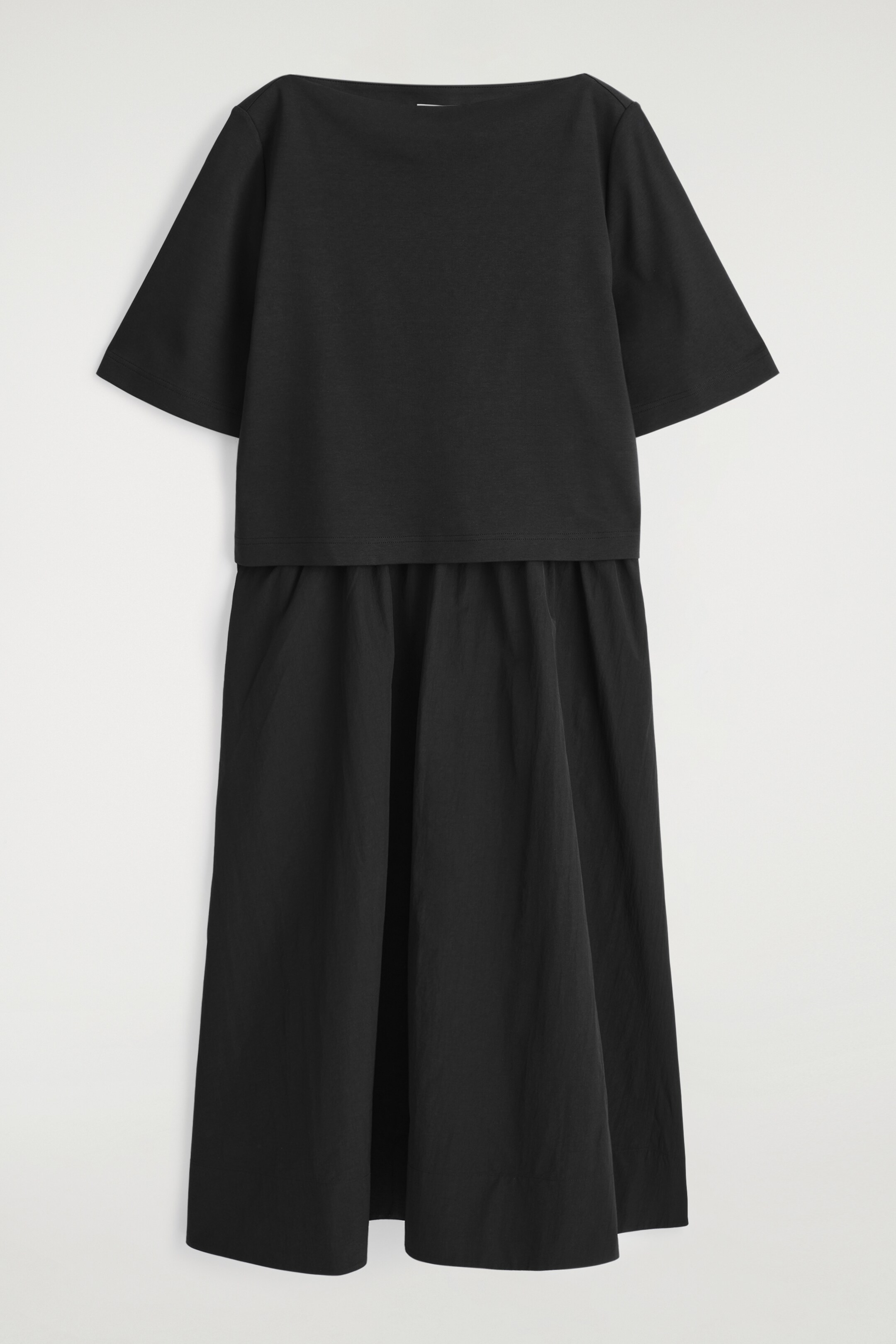 Visualizza immagine più grande: ABITO MIDI A STRATI CON SCOLLO A BARCA - NERO - DONNA | H&M IT 5