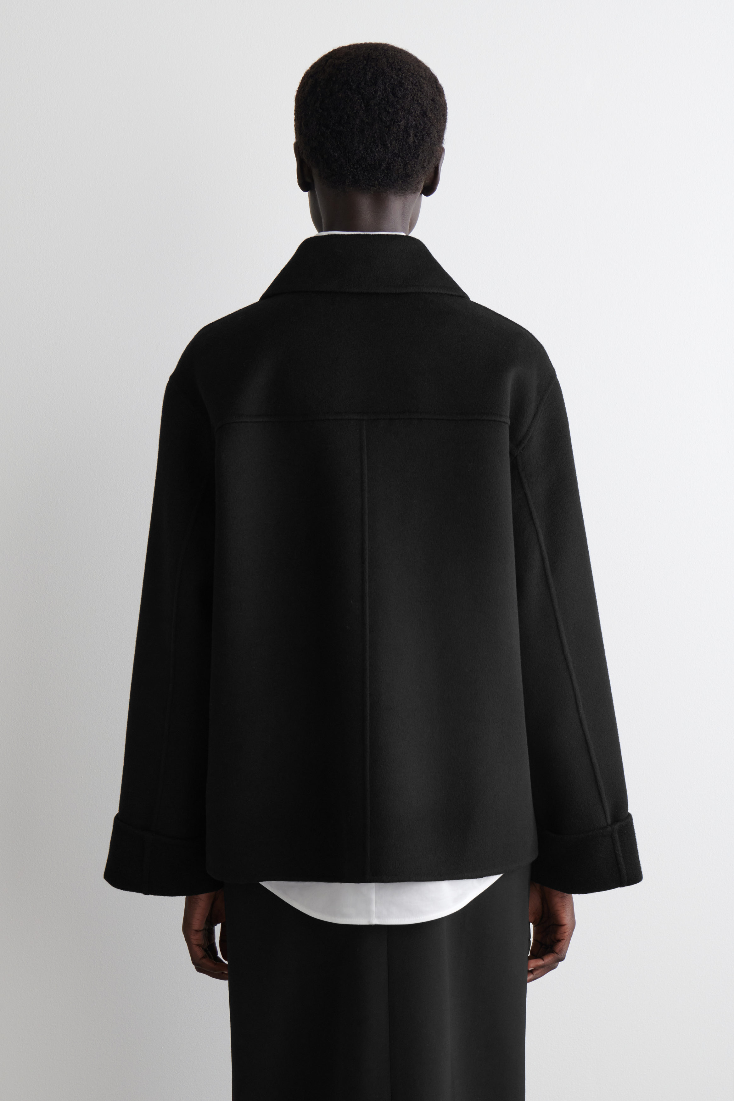 DOUBLE-FACED WOOL JACKET - BLACK | COS