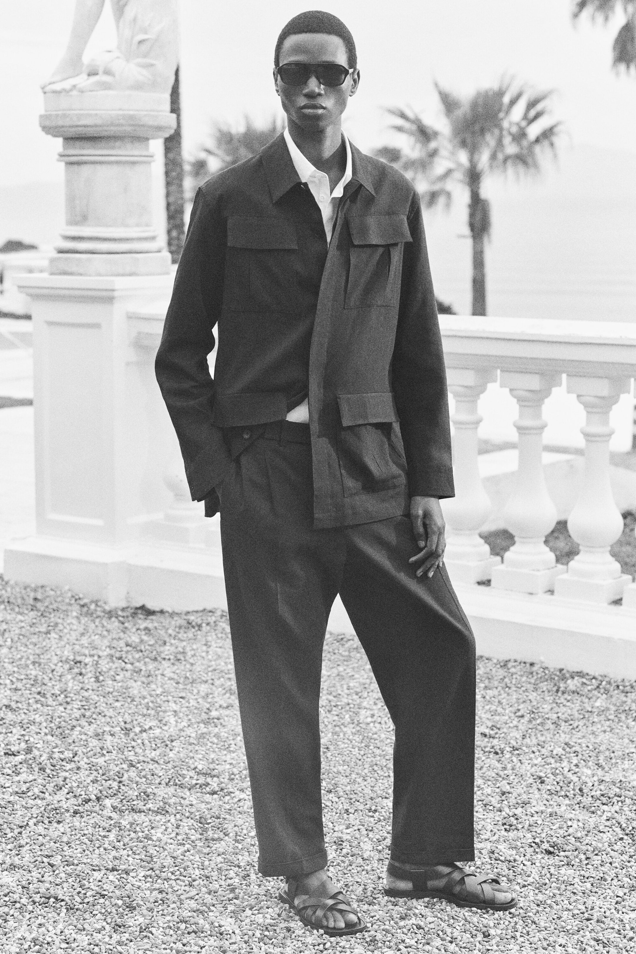 RELAXED LINEN UTILITY OVERSHIRT