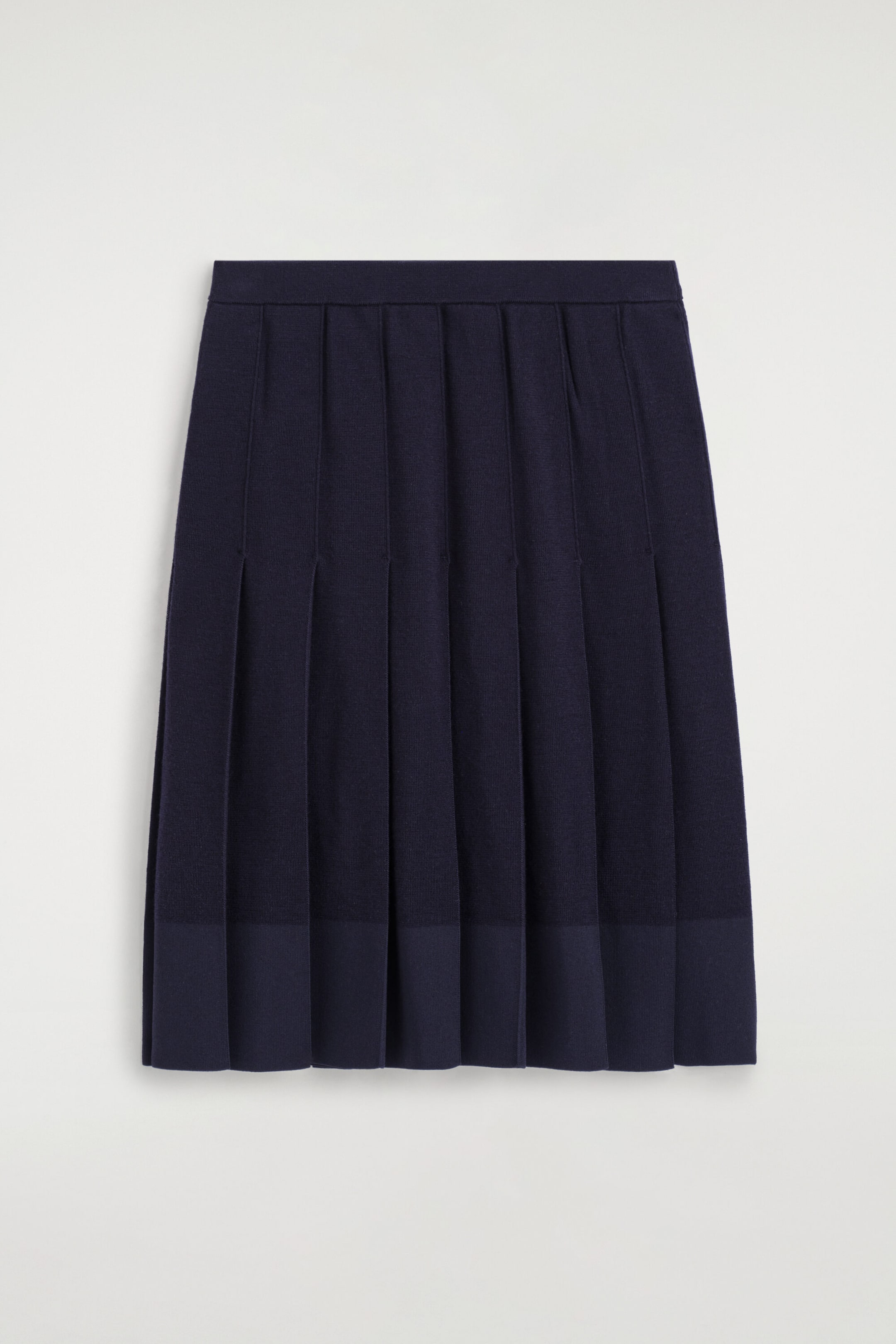 MERINO WOOL PLEATED MIDI SKIRT