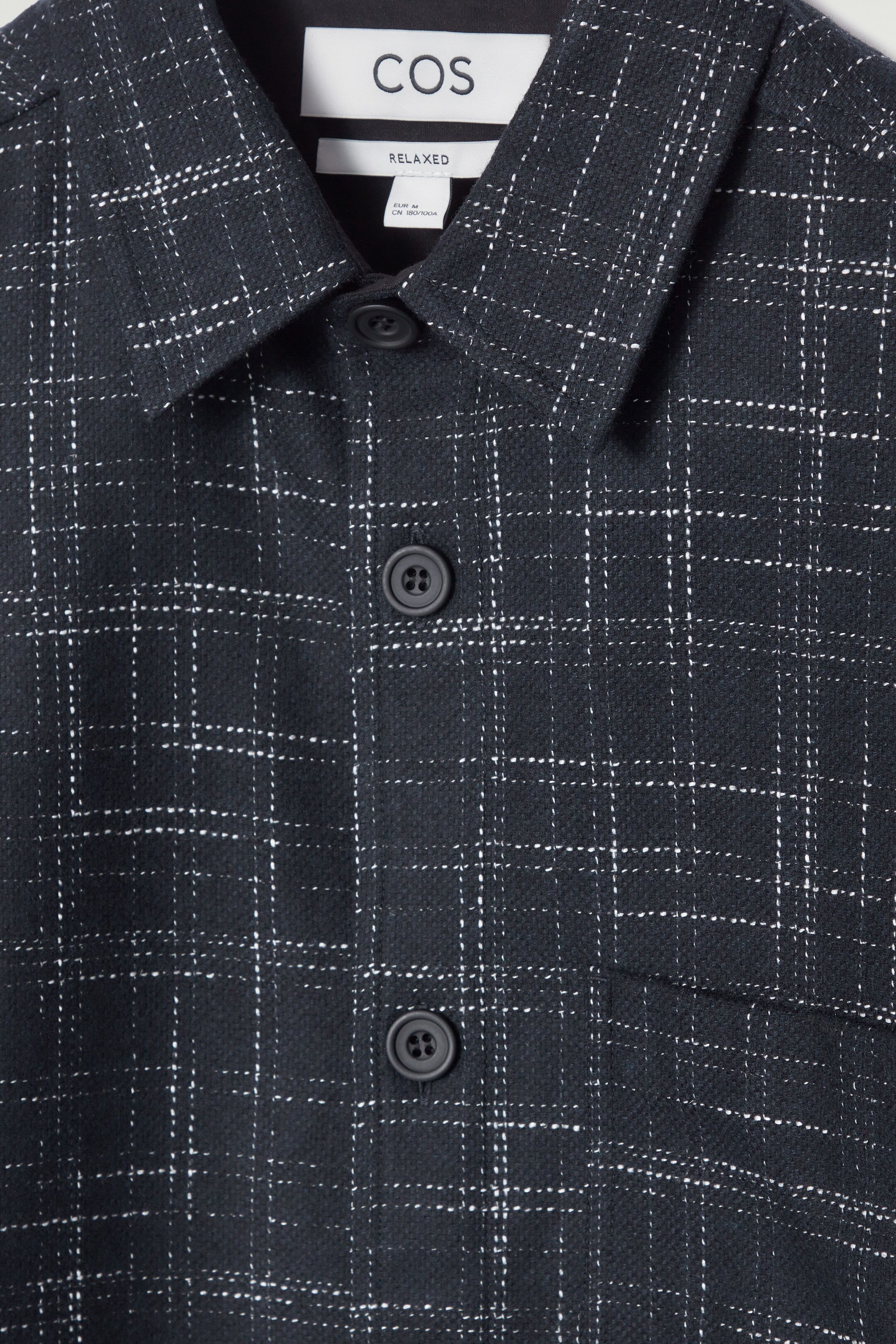 Agrandir l'image: SURCHEMISE DÉCONTRACTÉE À CARREAUX EN LAINE - BLEU MARINE / CARREAUX - HOMME | H&M CH 2