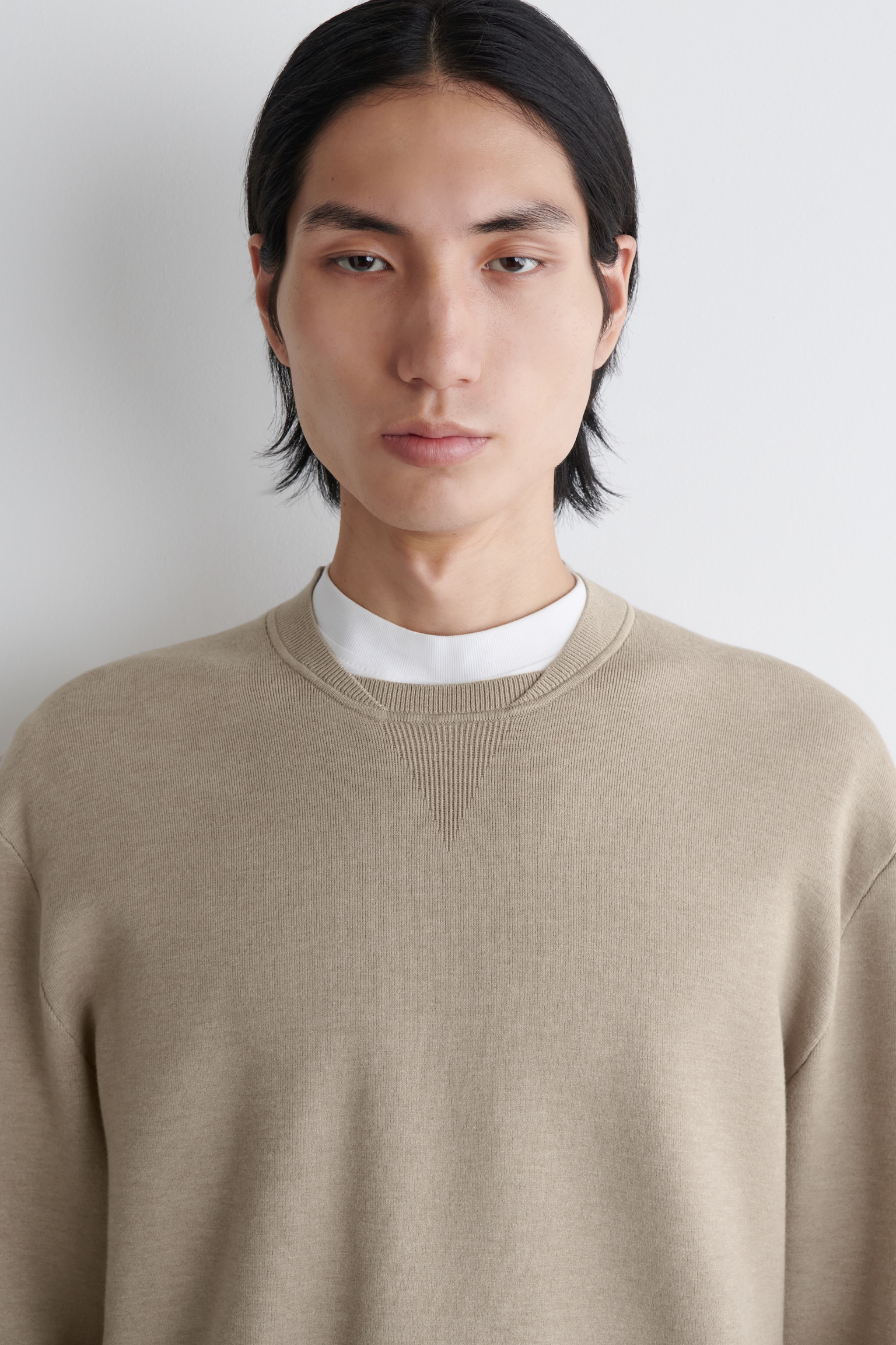 JERSEY PUNTO DE DOBLE FAZ CUELLO BOMBER - TOPO JASPEADO/AZUL MARINO/BLANCO ROTO/GRIS - 7