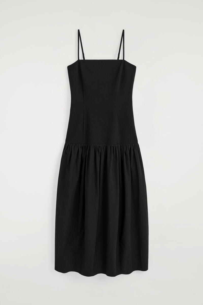 Sculpted Dropped-Waist Midi Dress