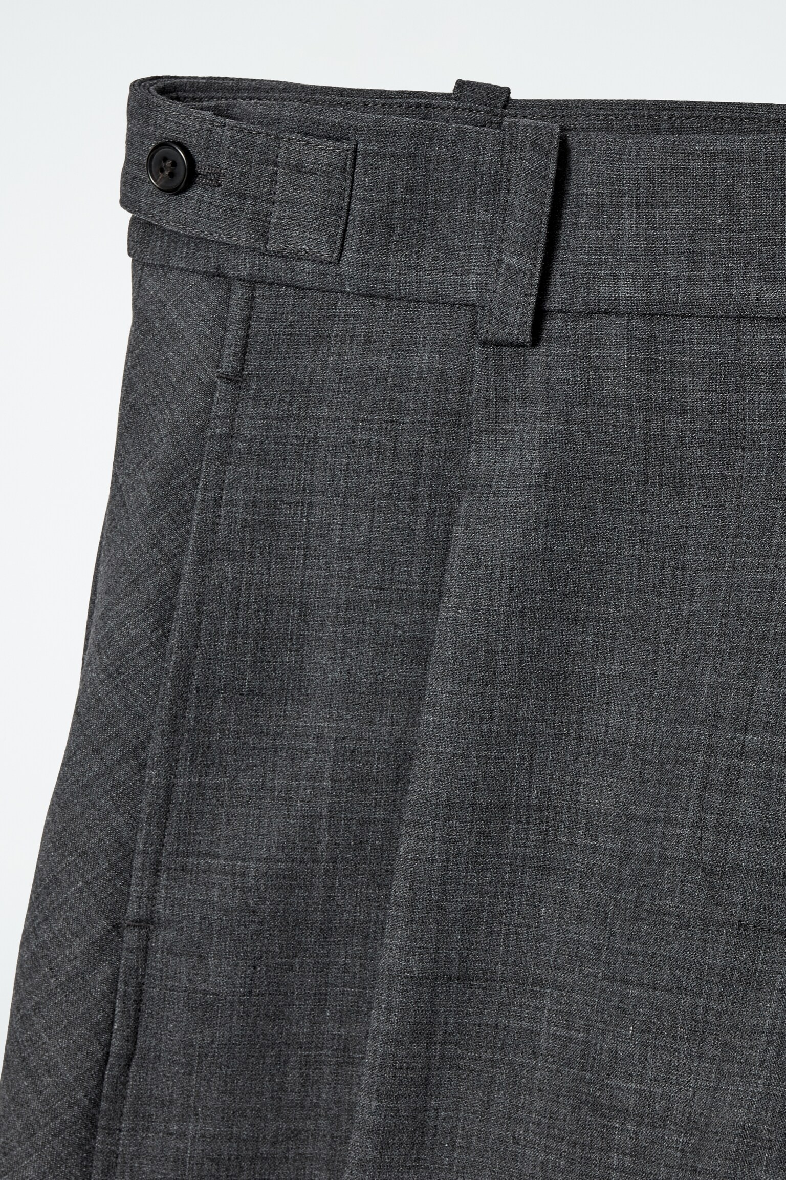 WOOL-BLEND BARREL-LEG TROUSERS - GREY/BLACK - 2
