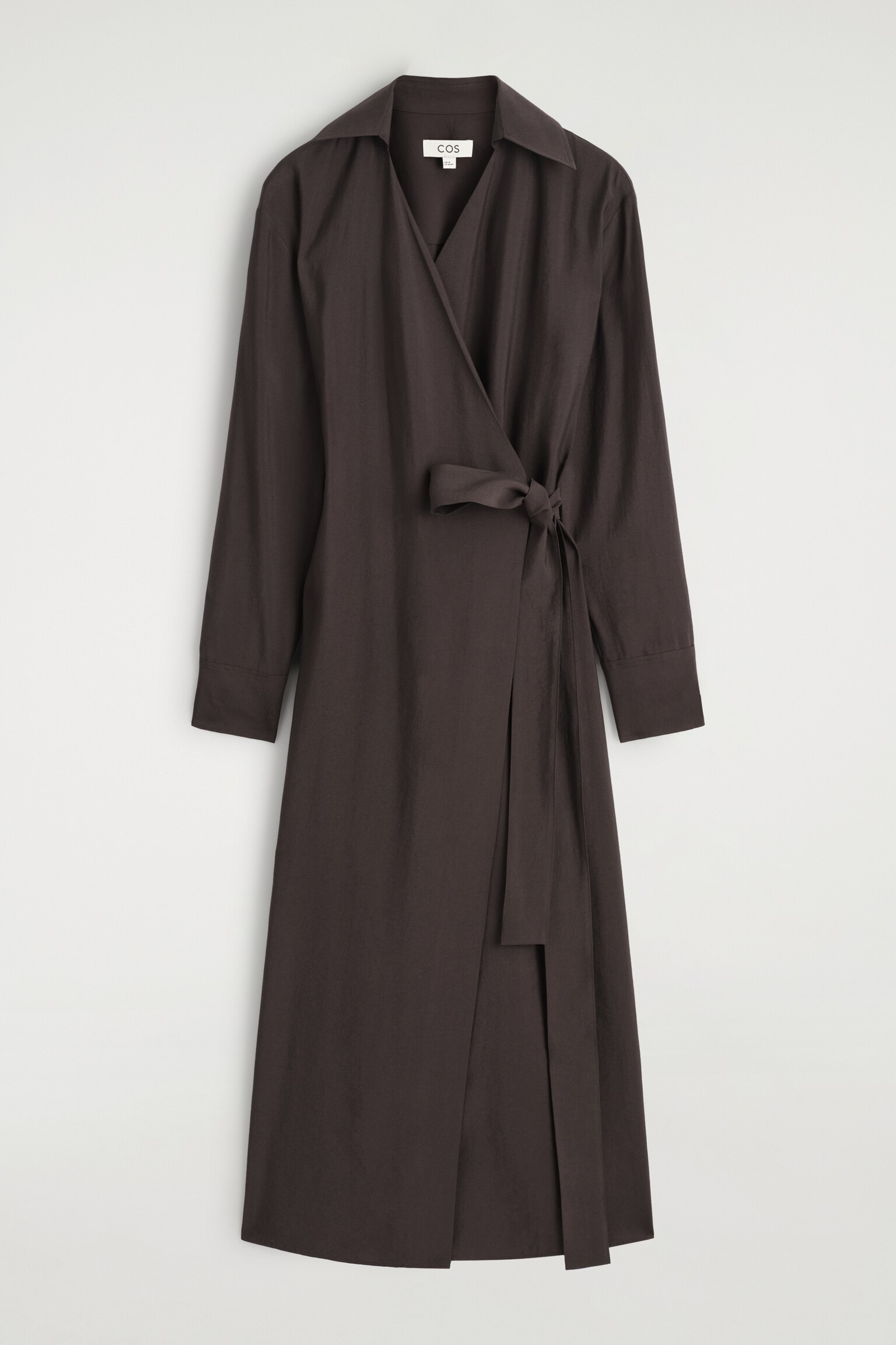 MODAL MIDI WRAP DRESS - BROWN - 2