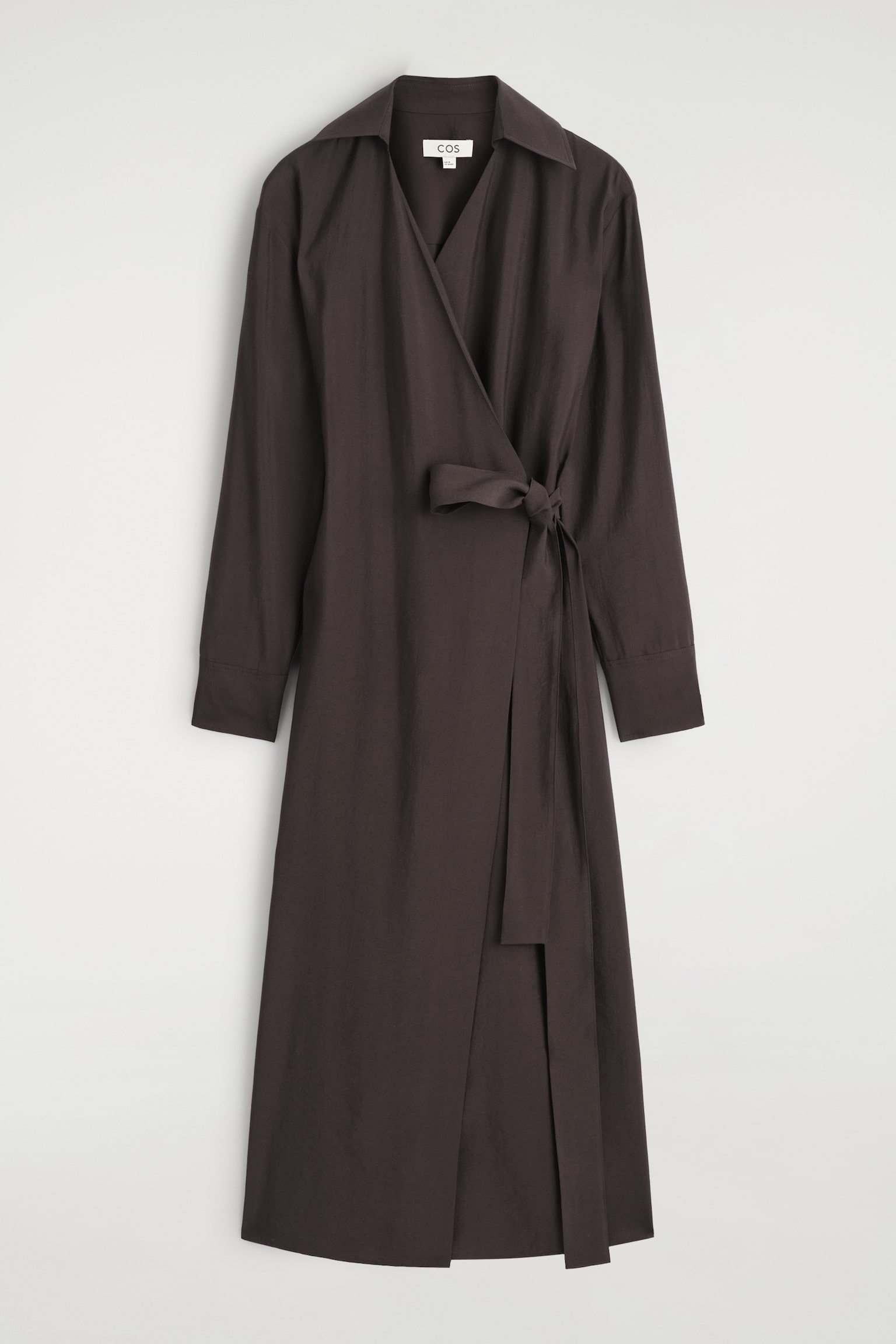 MODAL MIDI WRAP DRESS - BROWN - 2