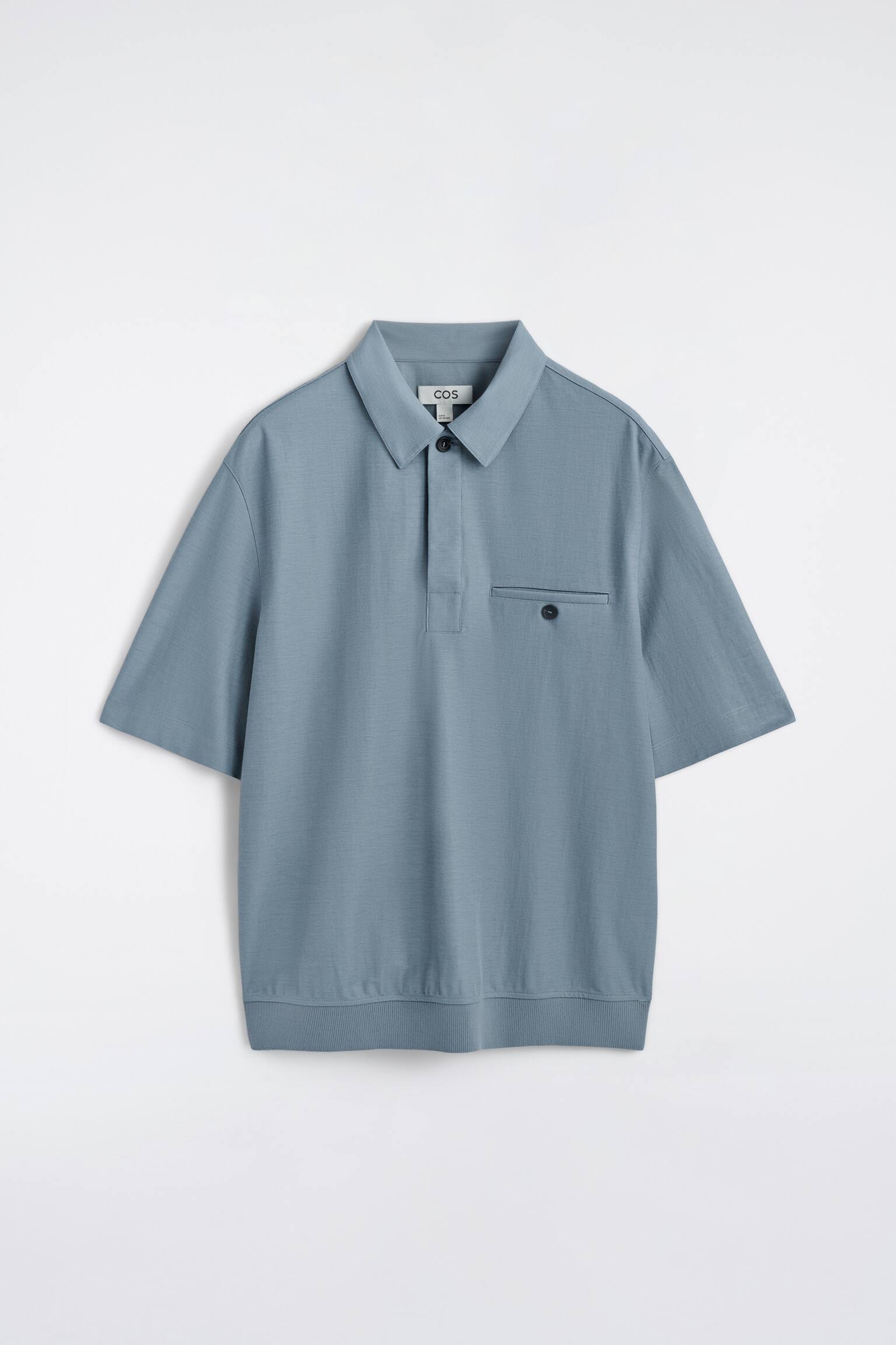 FLIESSENDES POLOHEMD AUS JERSEY - Blau/DUNKLES KHAKI - 2