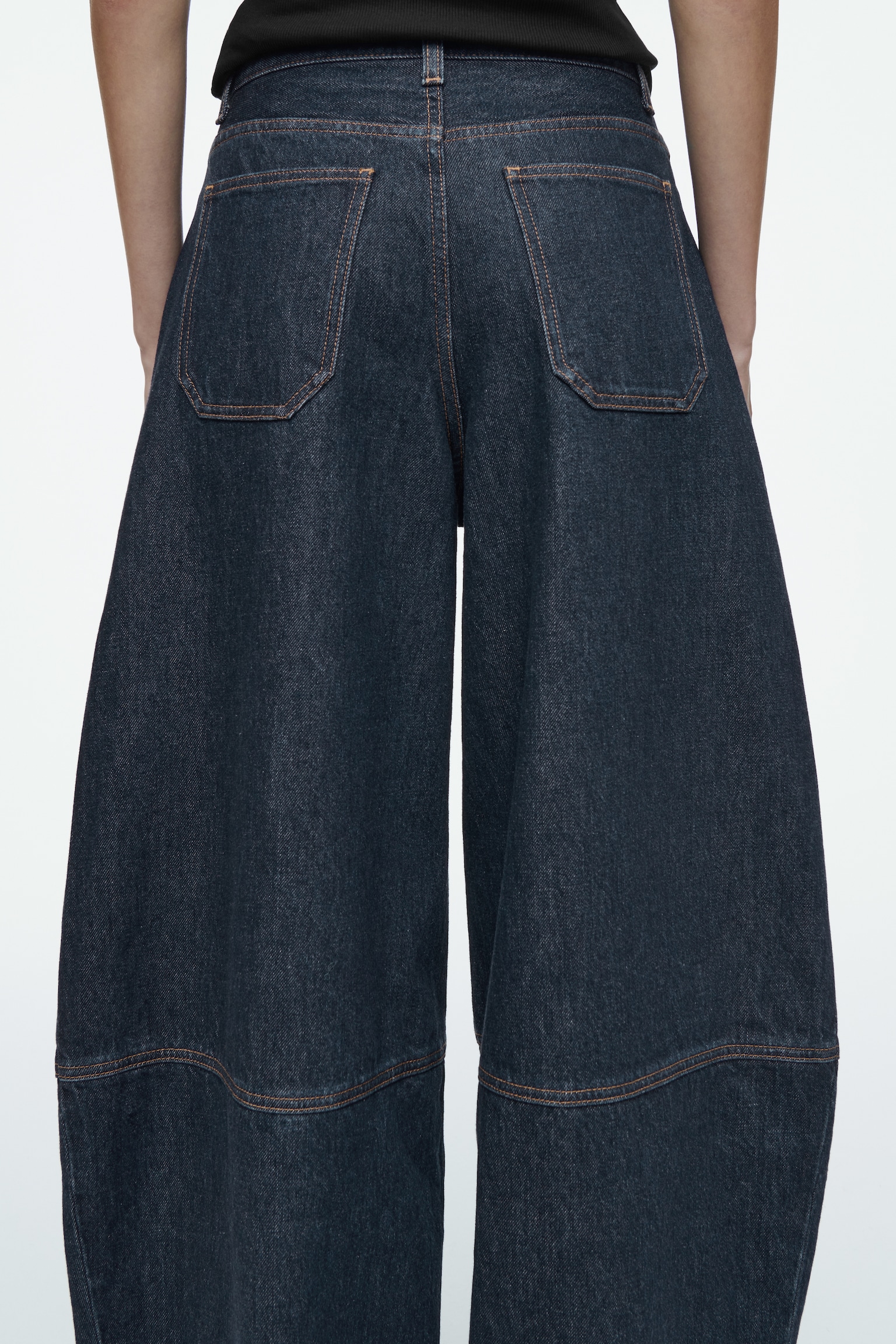 PANTALON BARREL WESTERN EN DENIM BRUT - INDIGO BRUT - 7