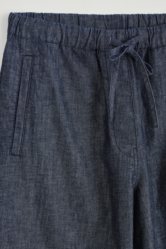 Drawstring Wide Leg Denim
