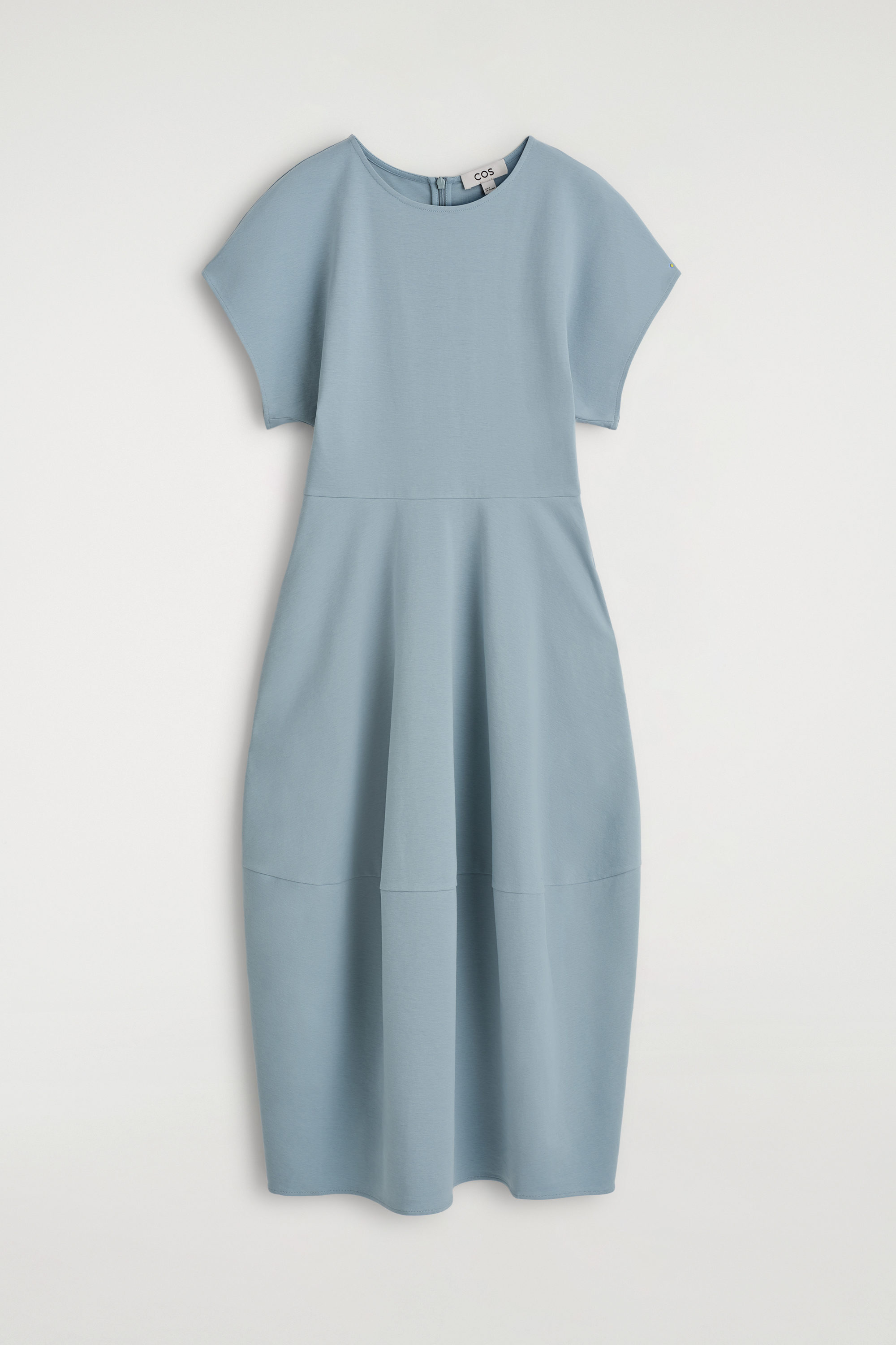 SCULPTED COTTON MIDI DRESS - LIGHT BLUE | COS