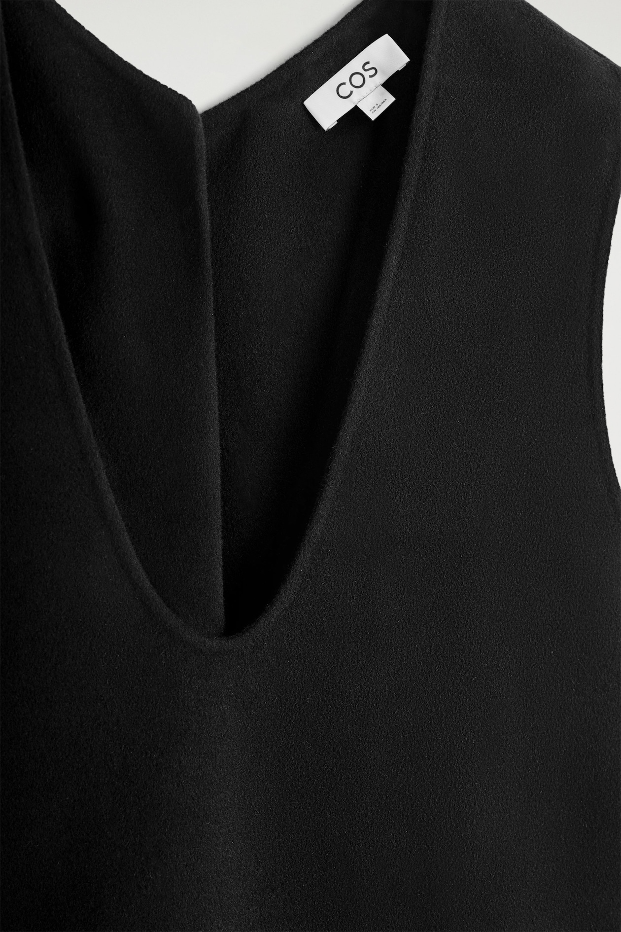 DOUBLE-FACED WOOL VEST — BLACK