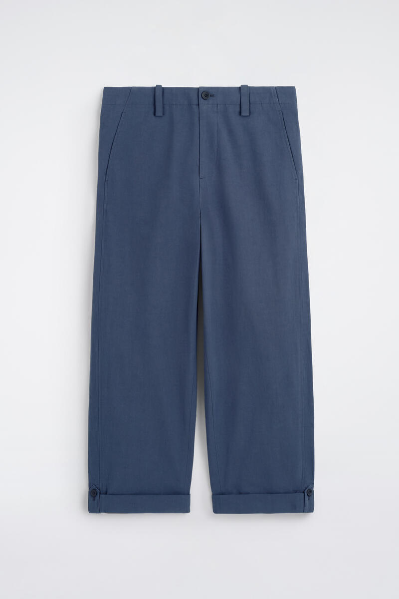Relaxed-Fit Straight-Leg Turn-Up Pants