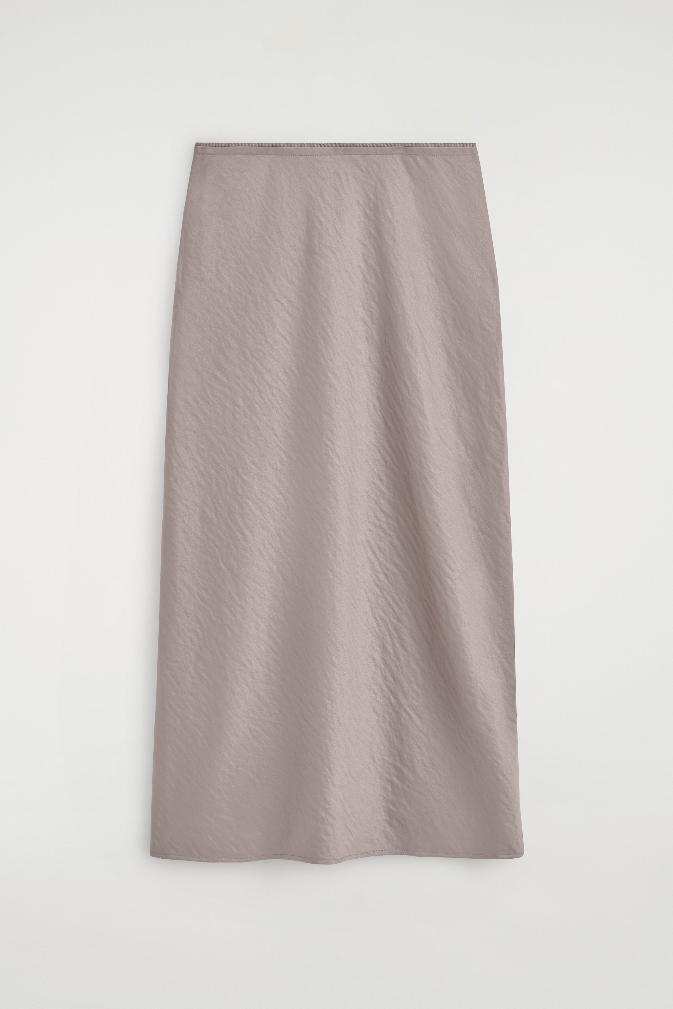 CRINKLED-SATIN MIDI SKIRT