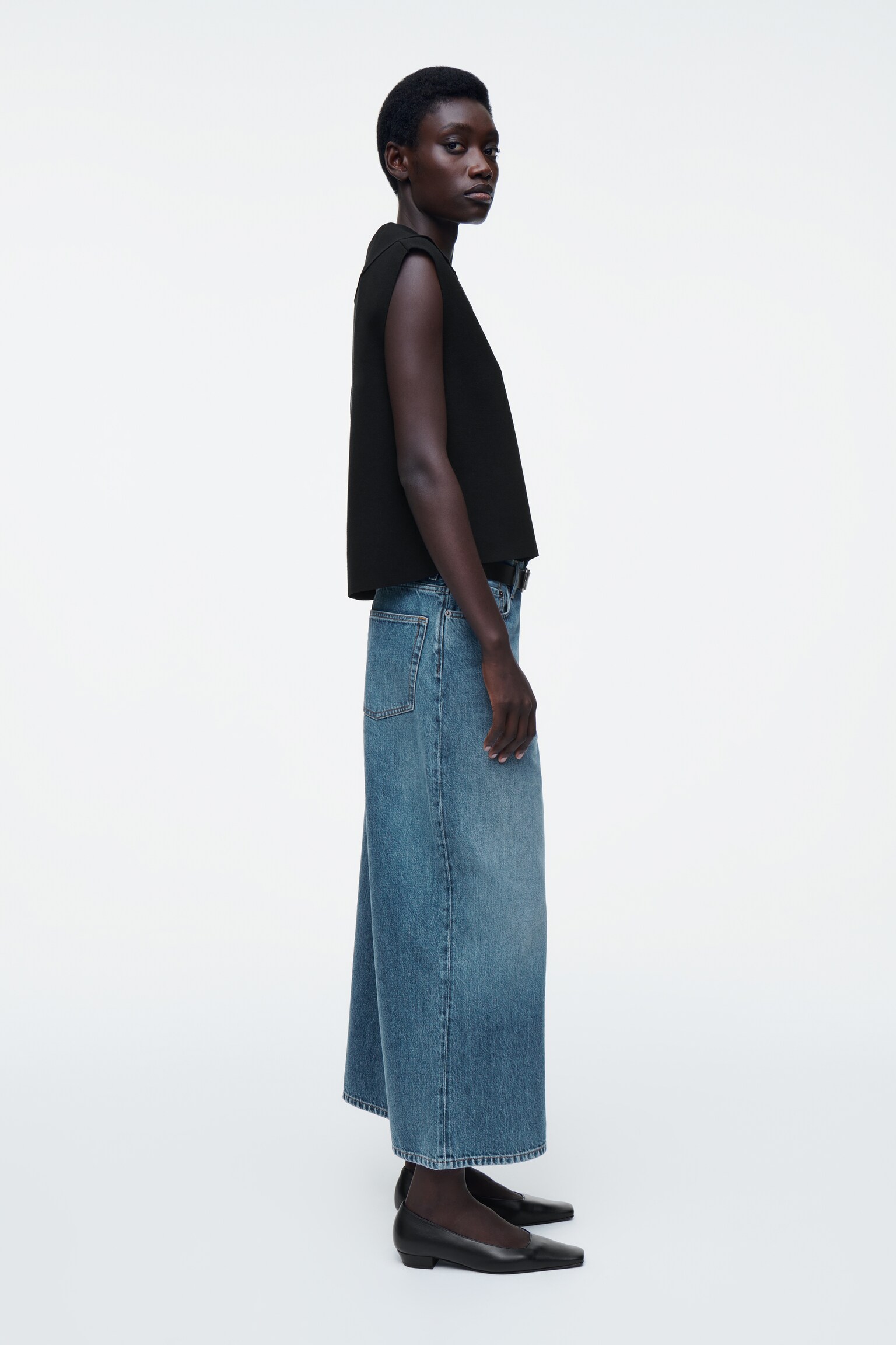 JUPE-CULOTTE EN JEAN - BLEU/GRÈGE - 6