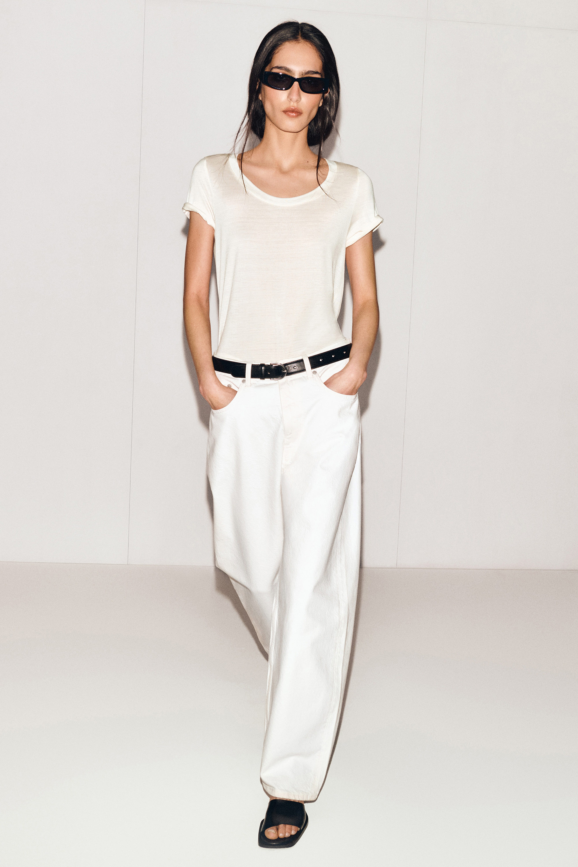 CHORD STRAIGHT-LEG JEANS - WHITE | COS US