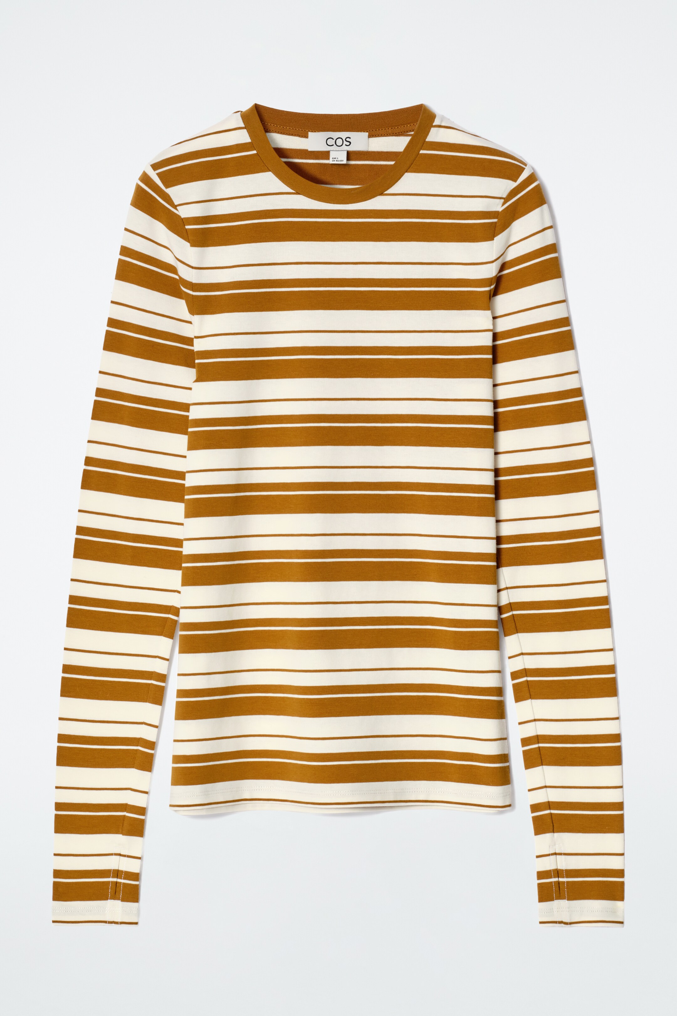 Grotere afbeelding bekijken: SLANKE LICHTGEWICHT LANGEMOUWEN TOP - BRUIN / GESTREEPT - DAMES | H&M BE 6