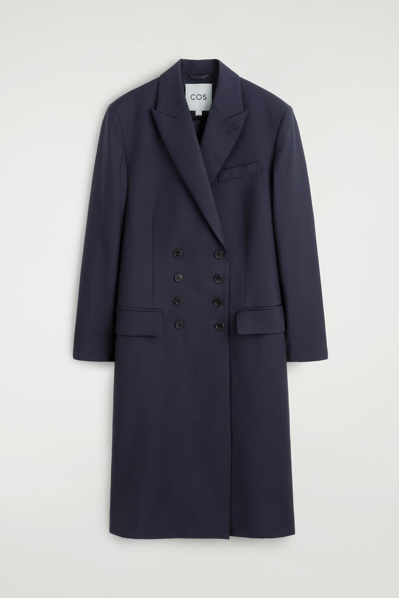 Wool Double-Breasted Longline Blazer