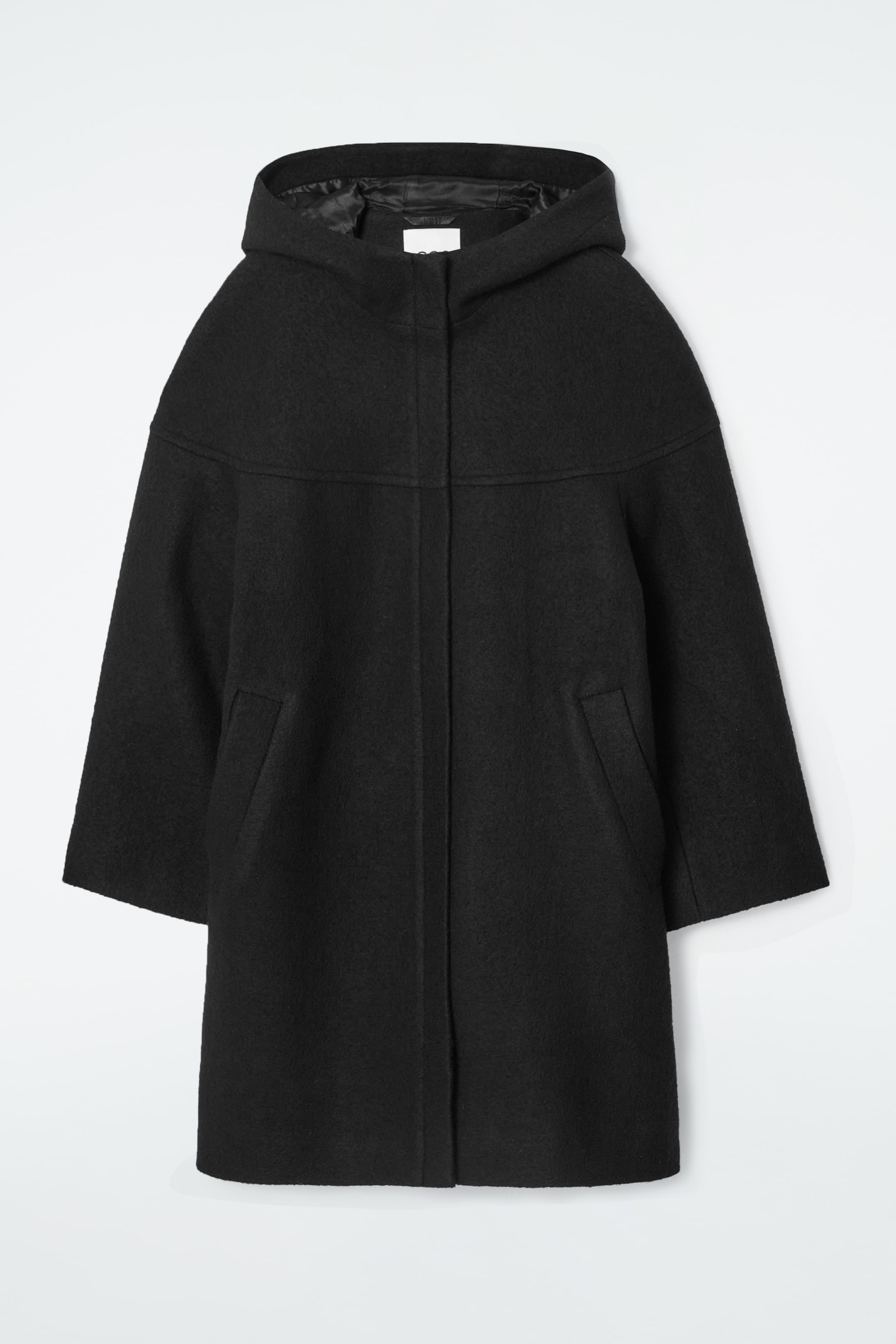 Ingrandisci l'immagine: HOODED BOILED-WOOL COAT - BLACK - DONNA | H&M CH 1