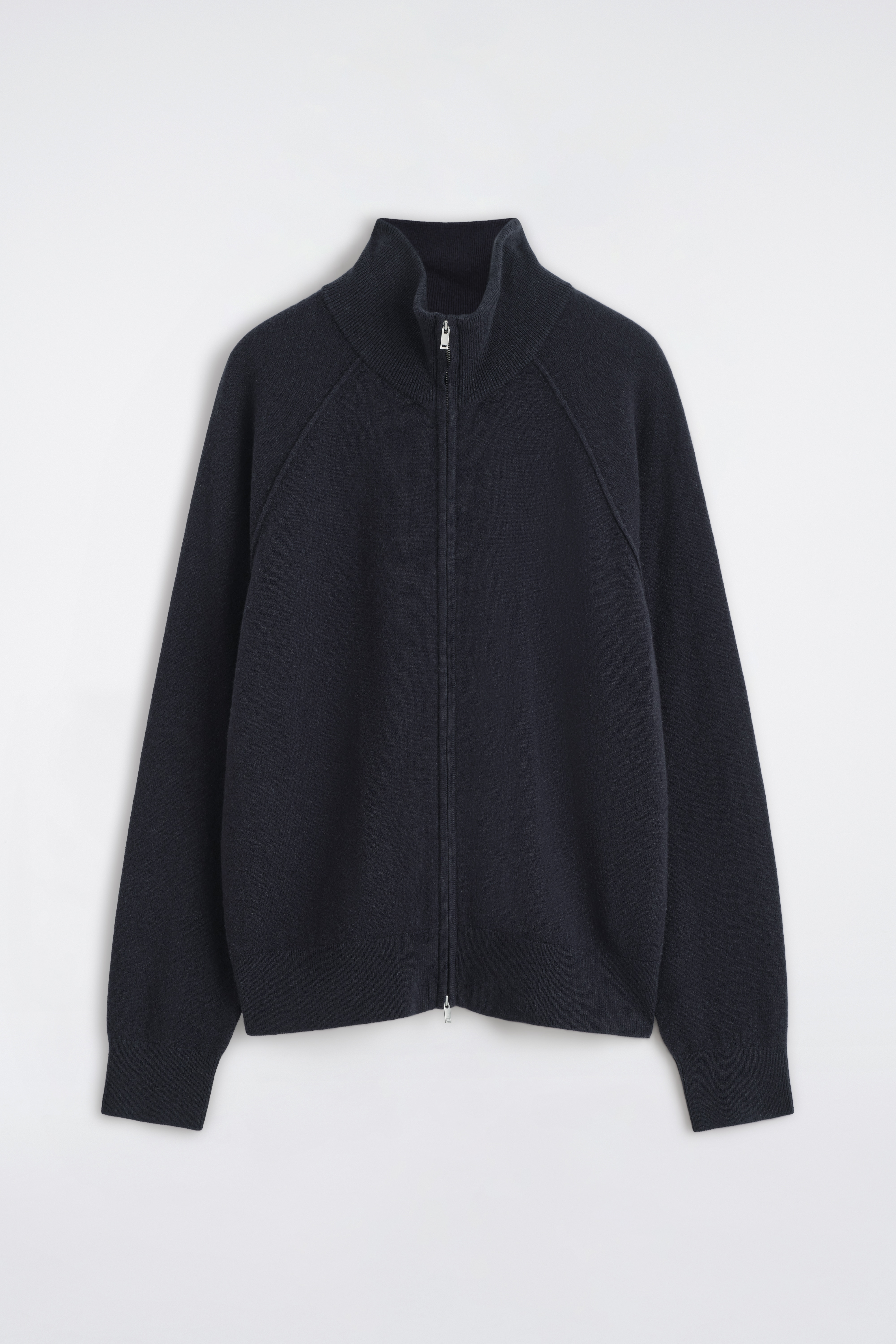 STRICKJACKE AUS KASCHMIR MIT ROLLKRAGEN - NAVYBLAU