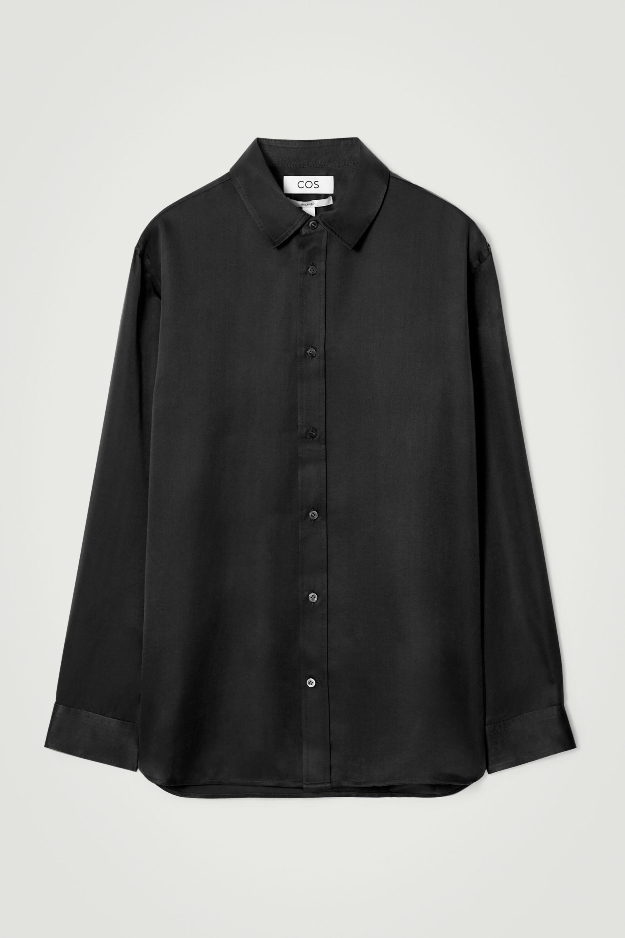 RELAXED SILK SHIRT - BLACK | COS
