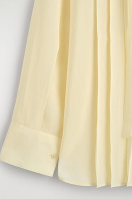 PLEATED BOW-DETAIL BLOUSE — BUTTER YELLOW 6