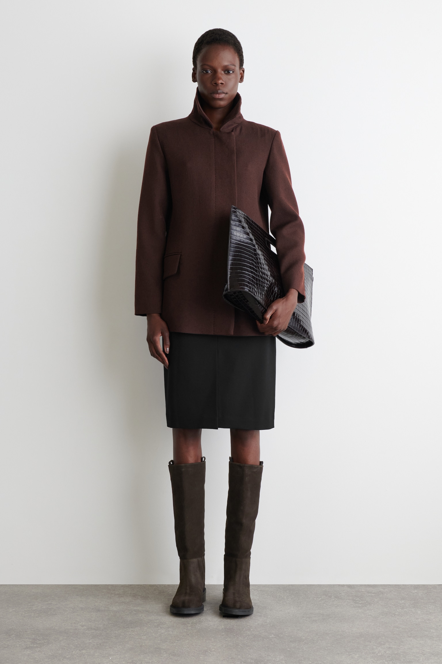 SUEDE RIDING BOOTS - BROWN