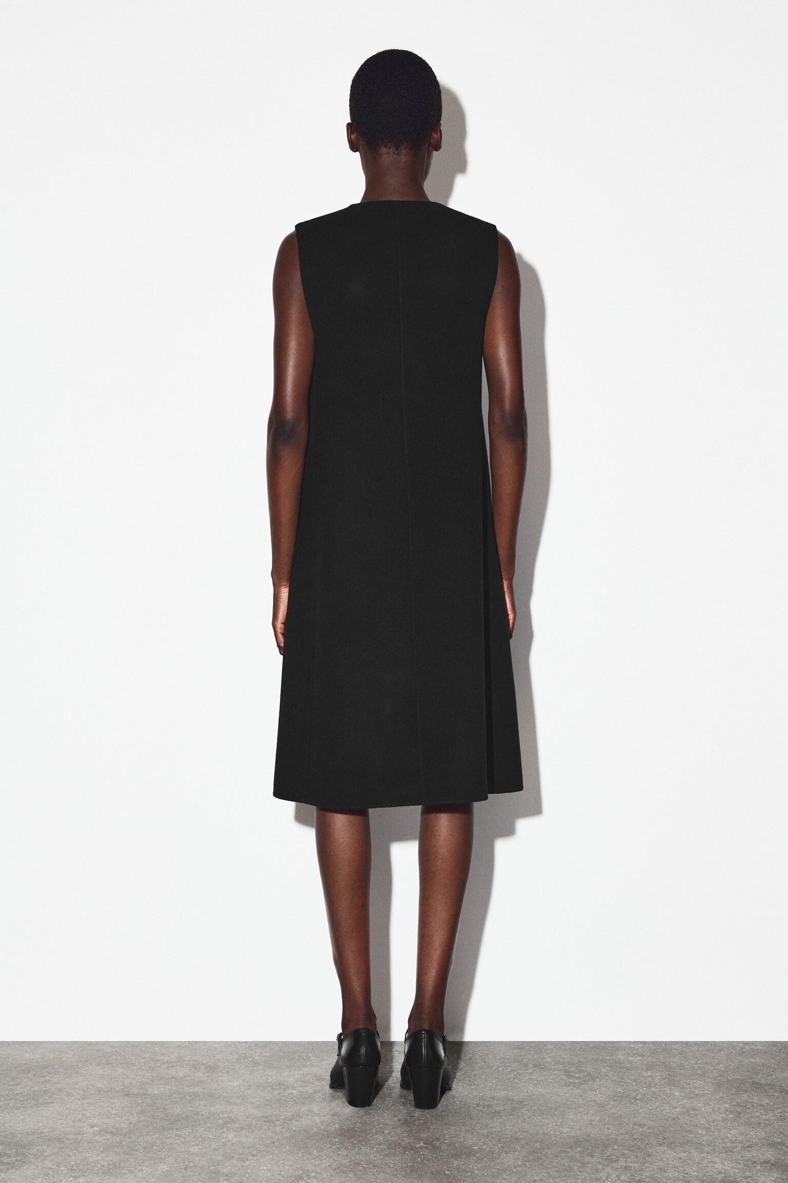 ROBE EN LAINE MÉRINOS DOUBLE FACE - NOIR - 6