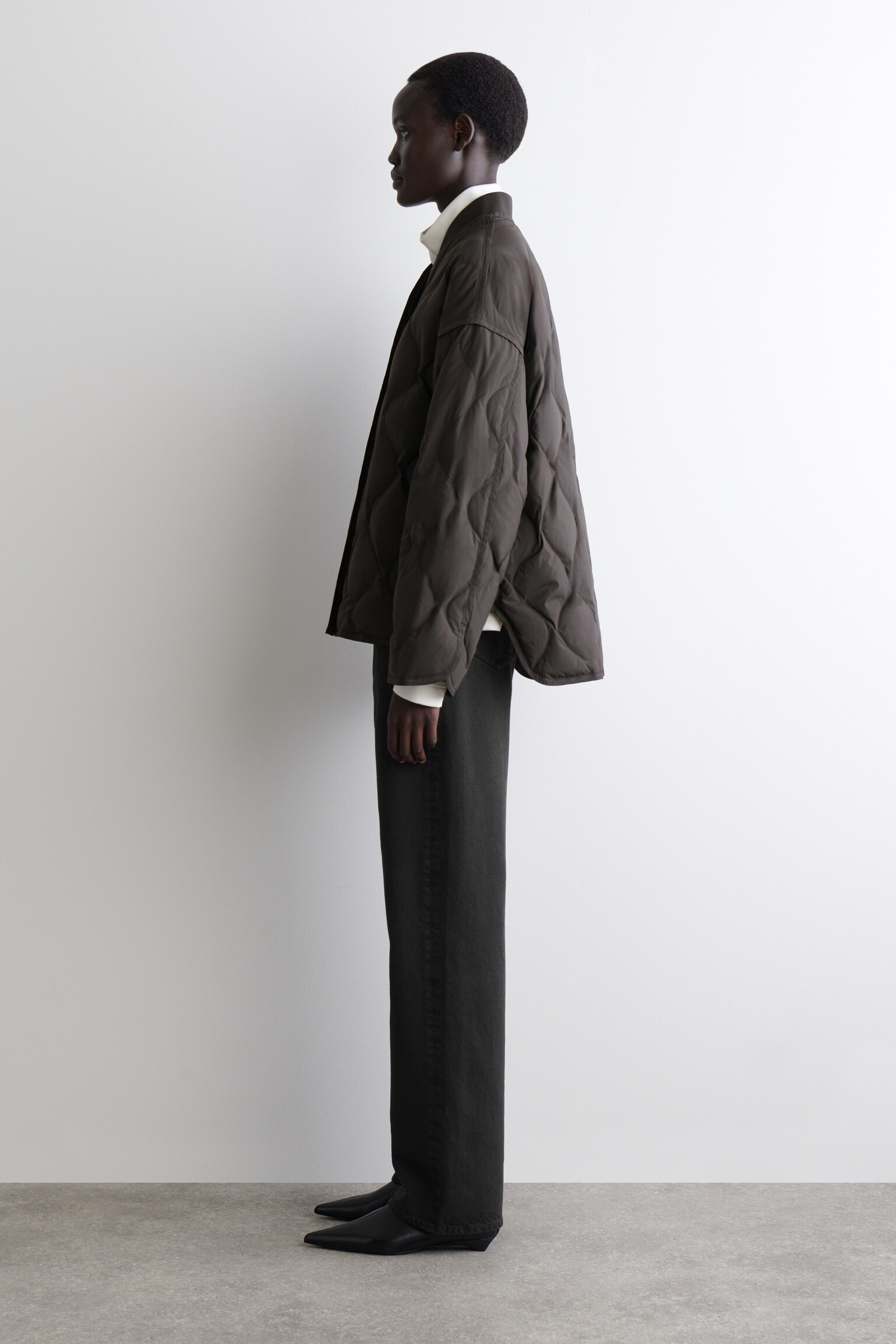 OVERSIZED-STEPPJACKE - DUNKELBRAUN/ELFENBEIN - 3