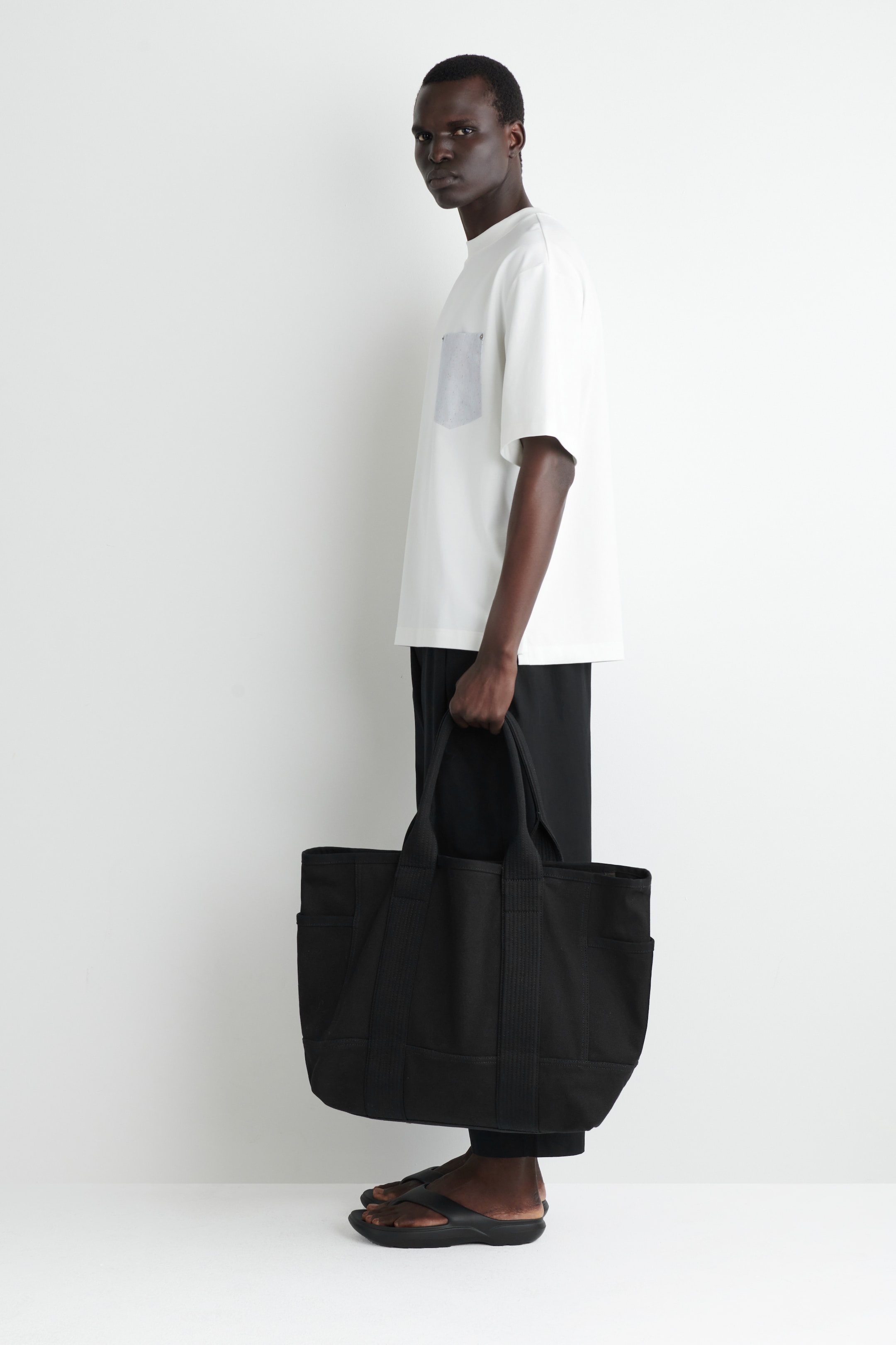 Grotere afbeelding bekijken: oversized geweven-zak T-shirt - WIT - HEREN | H&M BE 3