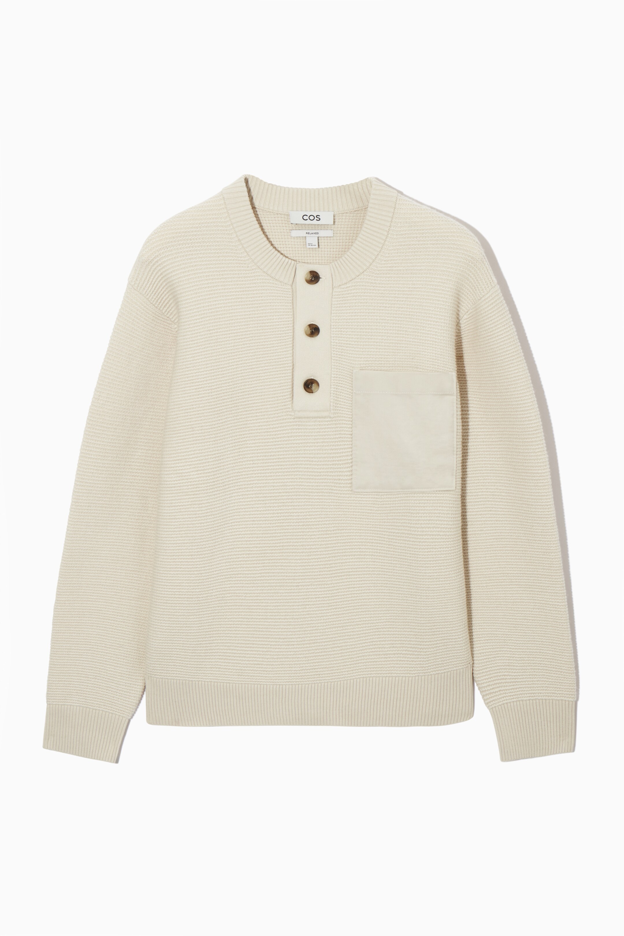 Grösseres Bild ansehen: HENLEY-PULLOVER AUS WAFFELSTRICK - CREME - HERREN | H&M CH 1