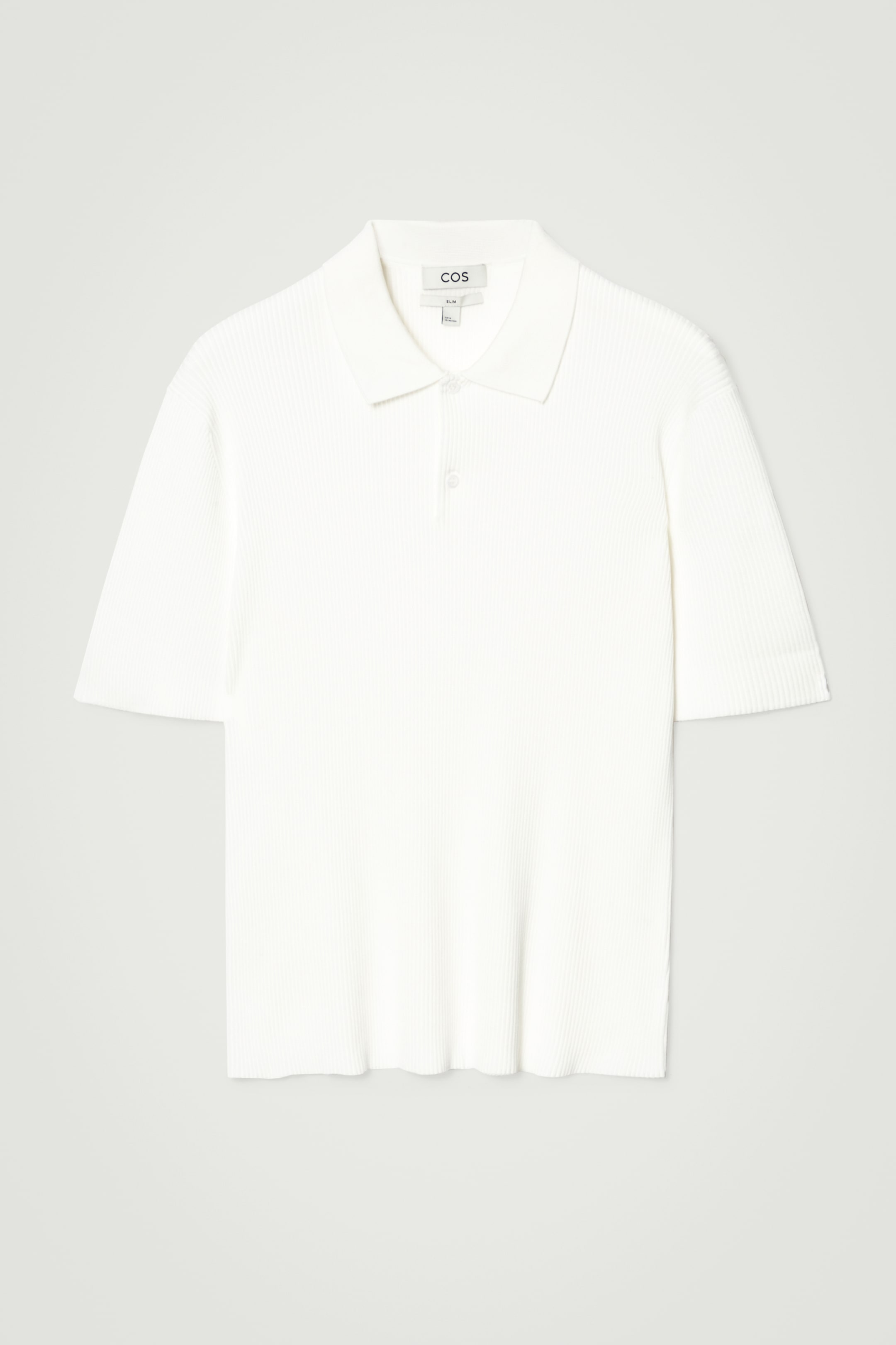 Ingrandisci l'immagine: SLIM RIBBED-KNIT POLO SHIRT - OFF-WHITE - UOMO | H&M CH 1