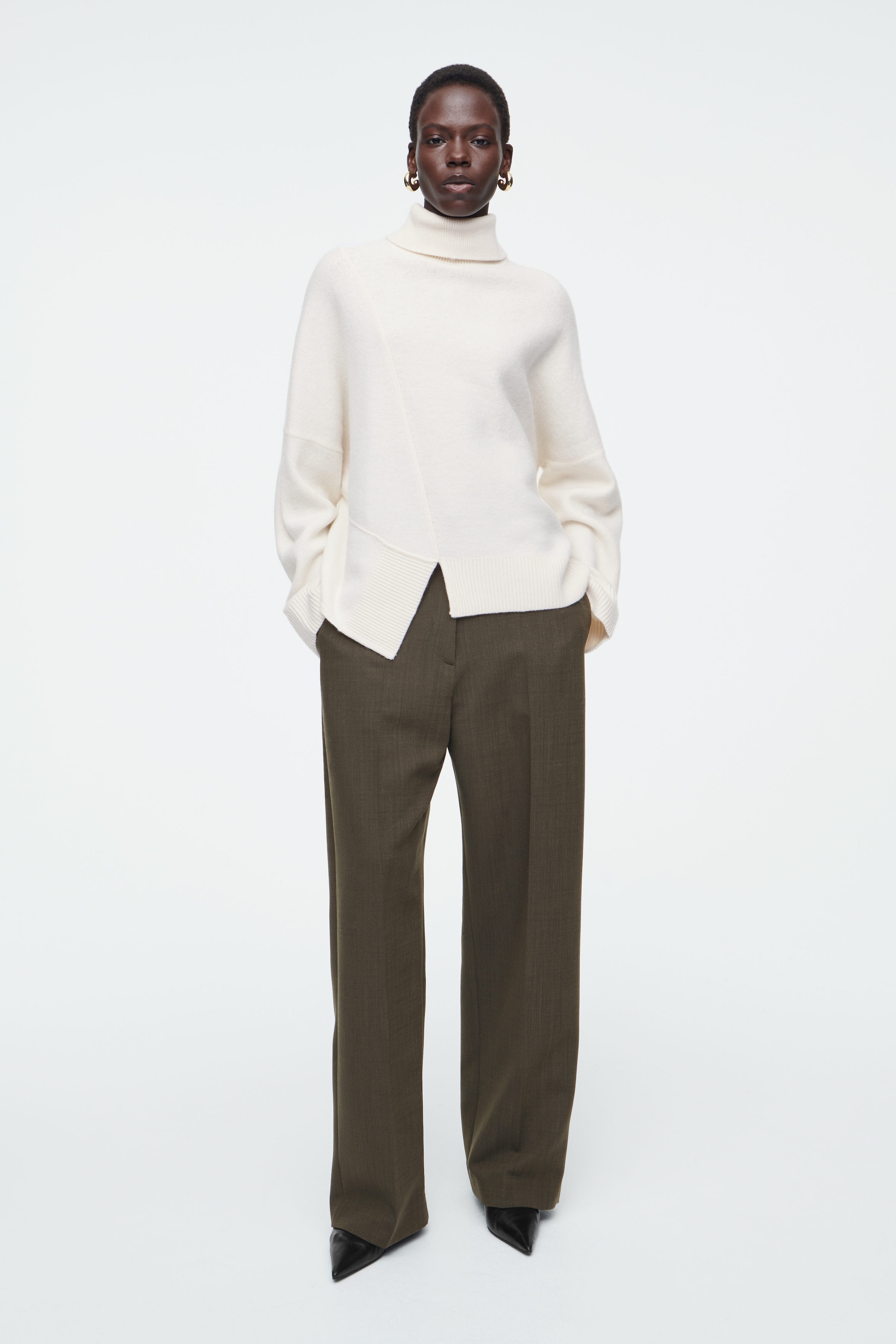 ASYMMETRIC MERINO WOOL JUMPER