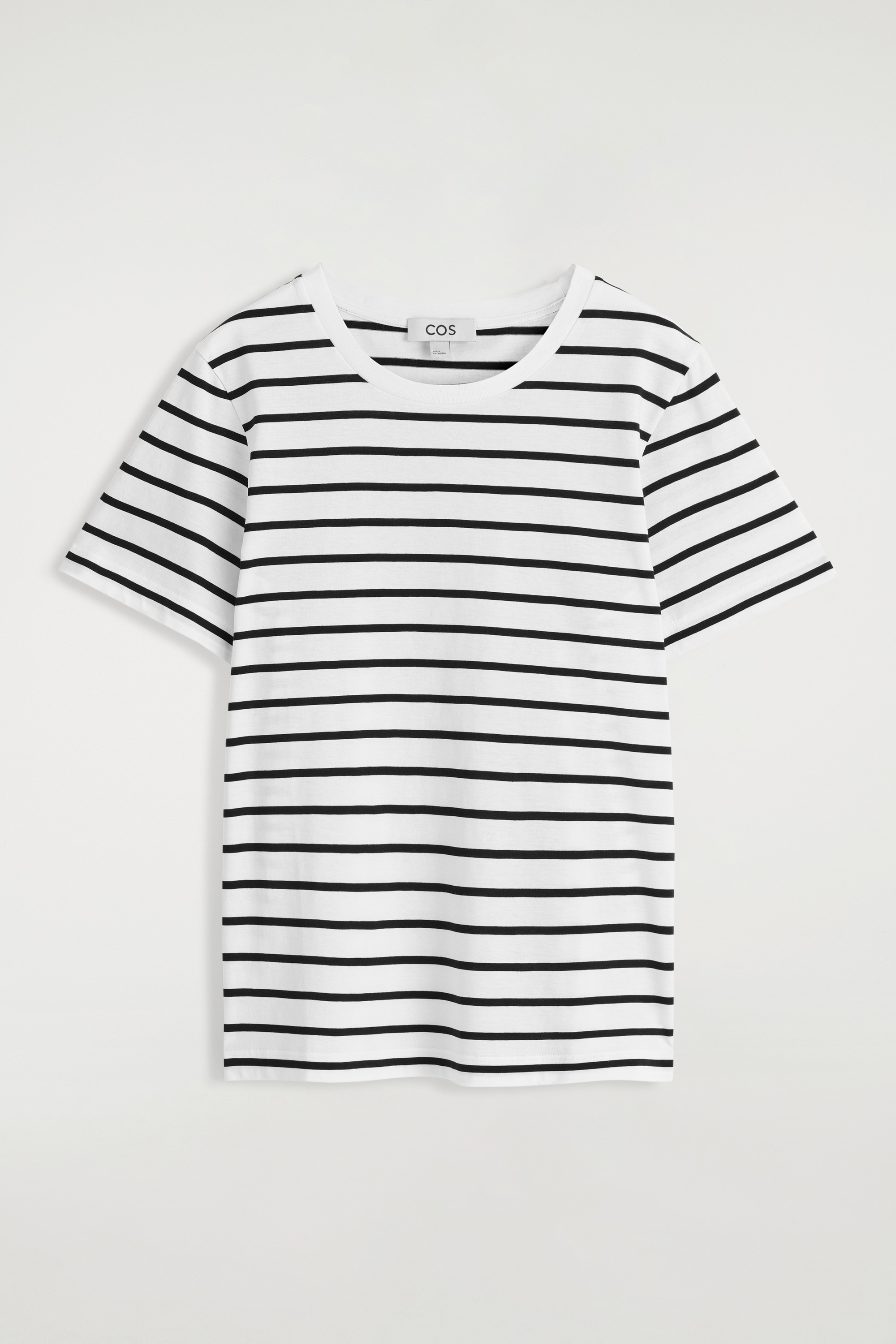 CREW-NECK COTTON T-SHIRT - WHITE / STRIPED/LIGHT-GREY MÉLANGE/NAVY/LIGHT BLUE/LIGHT YELLOW/BLACK/WHITE/DARK KHAKI/GREY MÉLANGE/DARK BROWN