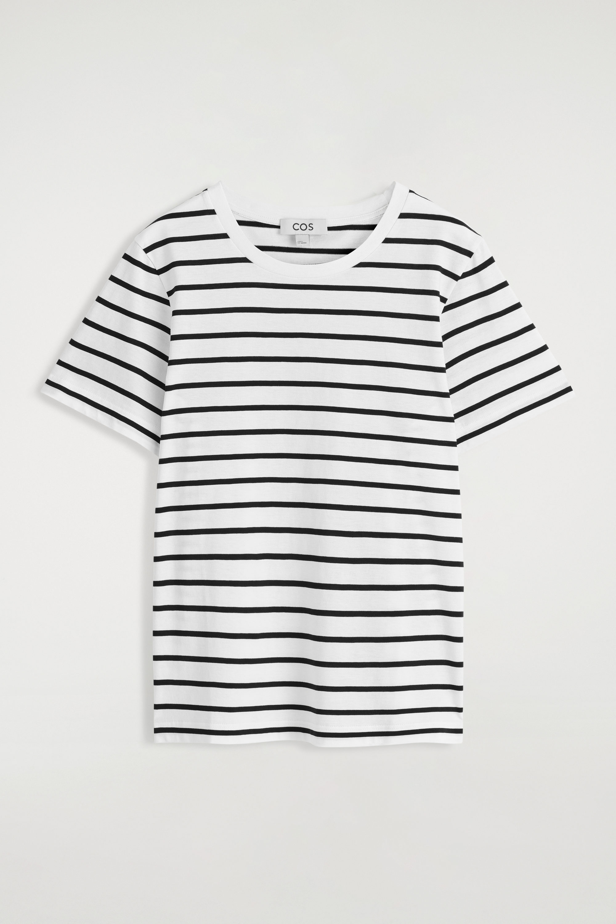 CREW-NECK COTTON T-SHIRT - WHITE / STRIPED | COS