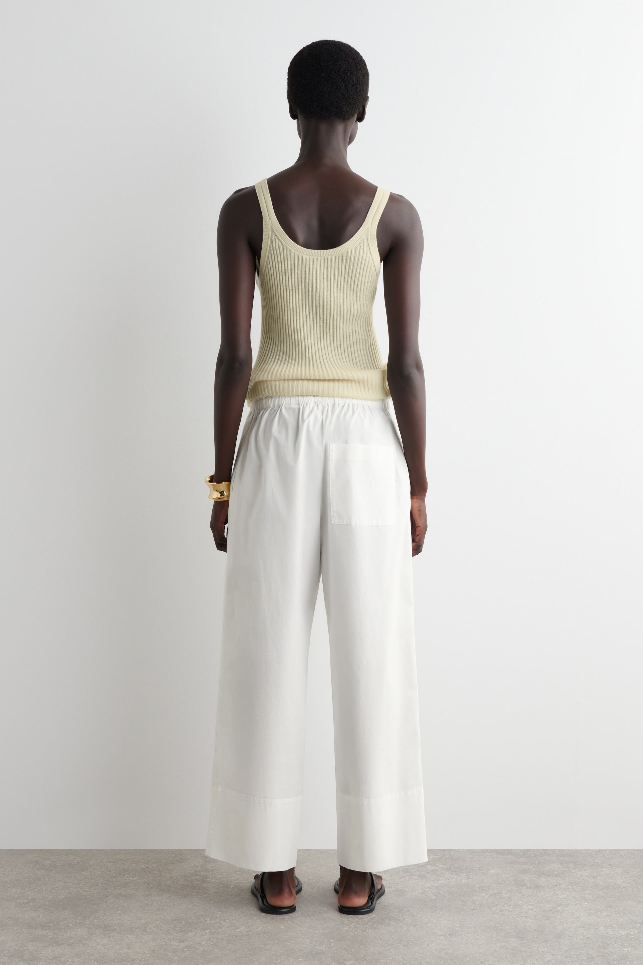 DRAWSTRING COTTON PANTS
